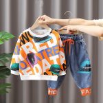Kids Casual Sweatshirt & Jogger Set 2PCS Spring Autumn Outfit for Boys - Image 5