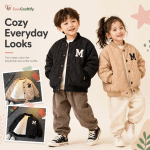 Baby Boys Thick Fleece-Lined Baseball Jacket Warm Winter Cotton Coat for Kids