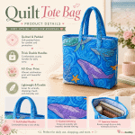 Personalized Herbal Witch Quilted Tote Bag, Custom Name Apothecary Potion Bag, Witch Hat Halloween Botanical Tote Bag - Image 4