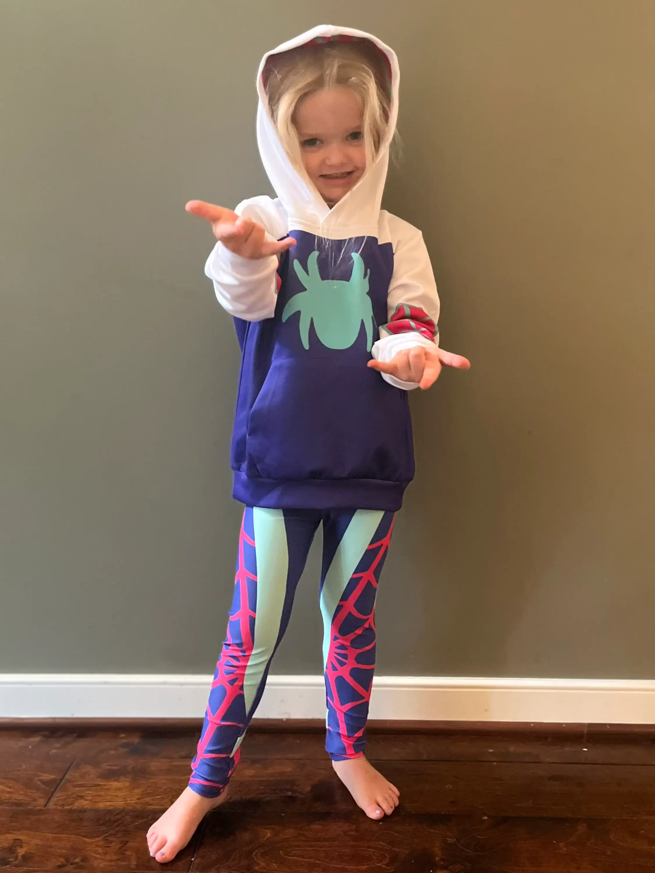 Spider Friends - Ghost - Spider Hoodie - Cosplay - Halloween - Disney Bounding - Unisex Kid's Hoodie 2T to size 12