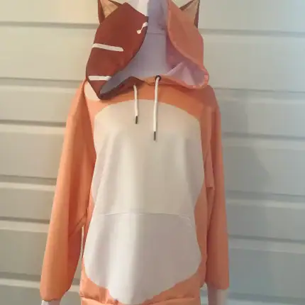 READY to SHIP! Orange Mum Costume Hoodie Sizes Small and Medium - Cosplay - Halloween - Hoodie With Dog or Cat Ears - Image 2