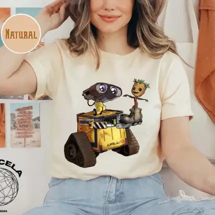 Cute Wall-E And Baby Groot Shirt, Disney Pixar Wall-E, Groot Shirt, Disney Wall-e Shirt, Disney Trip Shirt, Disney World Shirt