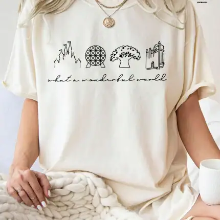 What A Wonderful World Shirt, Magical Shirt, Women's Disney Shirt, Disneyland Shirt, Disneyworld Shirts, Disney Castle