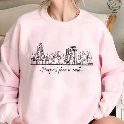 Retro Disneyland Happiest Place On Earth Shirt, Vintage Disney Shirt, Magic Kingdom Shirt, Disneyland Shirt, Comfort Colors Shirt - Image 4