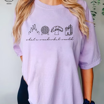 What A Wonderful World Shirt, Magical Shirt, Women's Disney Shirt, Disneyland Shirt, Disneyworld Shirts, Disney Castle - Image 3