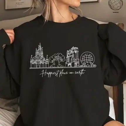 Retro Disneyland Happiest Place On Earth Shirt, Vintage Disney Shirt, Magic Kingdom Shirt, Disneyland Shirt, Comfort Colors Shirt - Image 2
