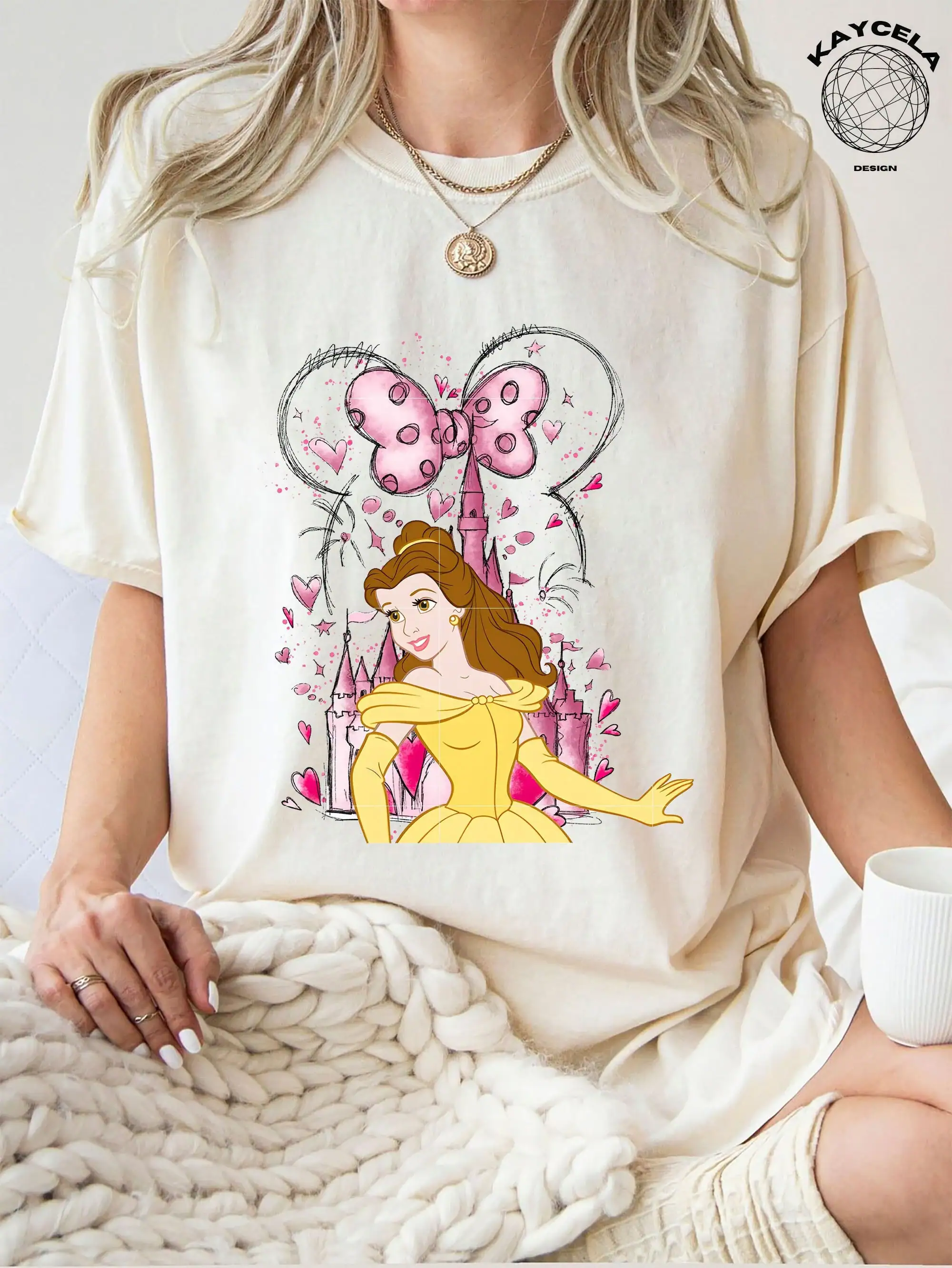 Minnie castle disney princess Shirt, Belle Shirt, Watercolor Belle T-shirt, Beauty and Beast Belle Shirt, Cute Belle Tee, Disney Girl Shirt