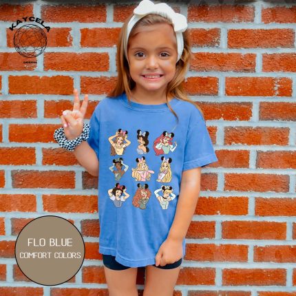 Retro Princesses Shirt, Disney Princess Shirt, Disney Trip Shirt, Belle Shirt, Tiana Shirt, Ariel, Merida, Aurora, Cinderella, Jasmine - Image 4