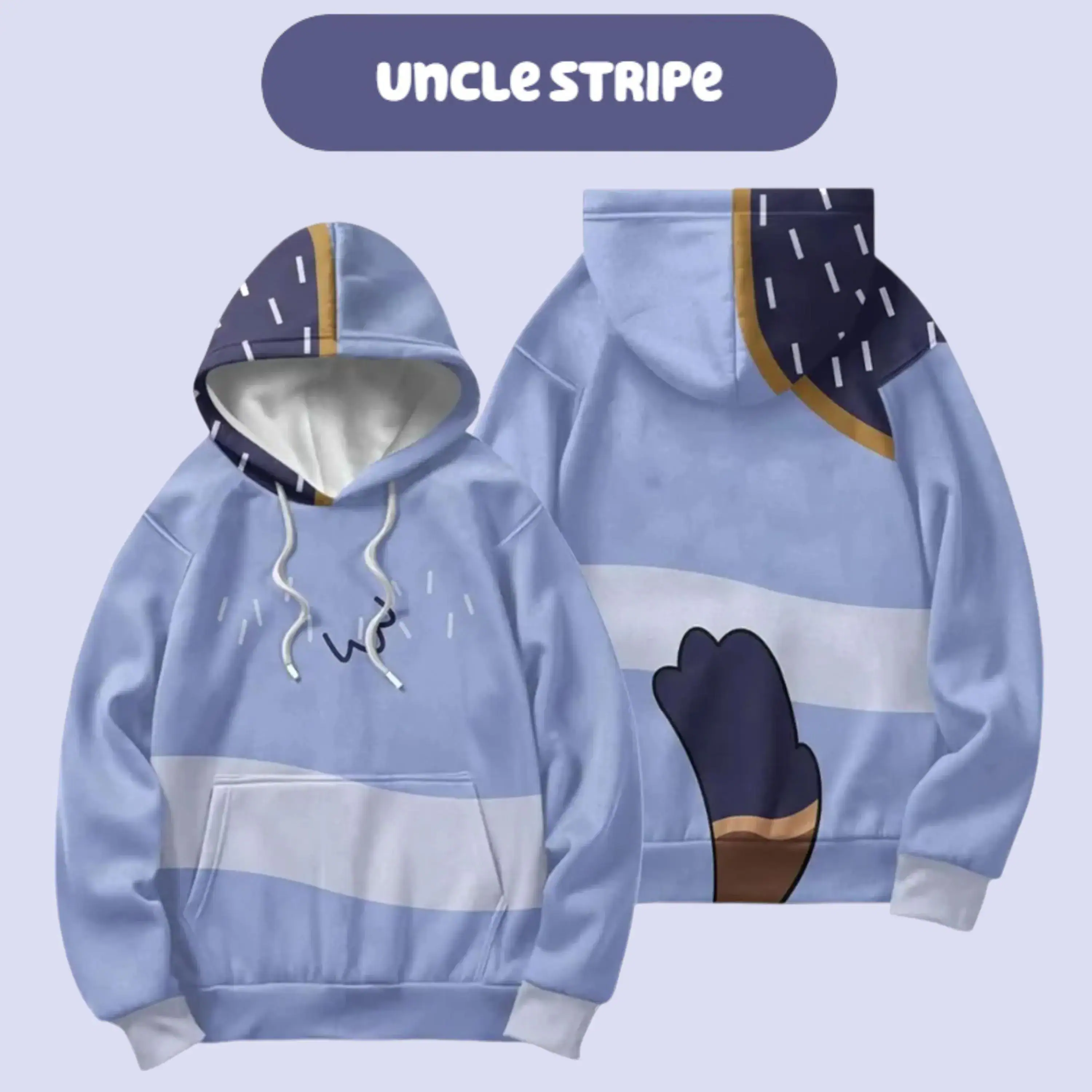 Uncle Heeler 3D Cosplay Hoodie: Blue Dog Family Costume