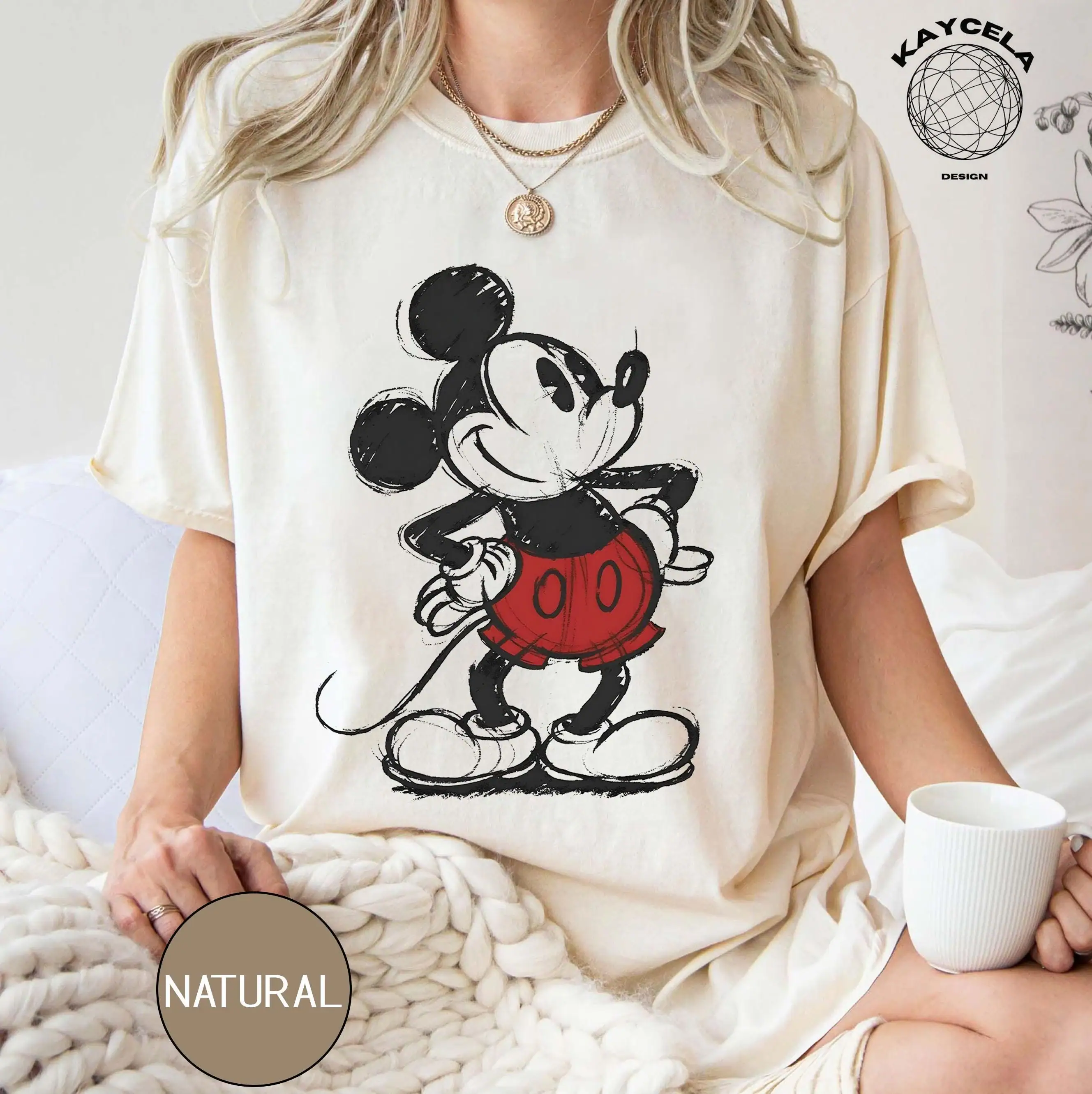 Cute Disney Mickey Mouse Pose Classic Sketch Shirt, Magic Kingdom Holiday Unisex T-shirt Family Birthday Gift Adult Kid Toddler Tee