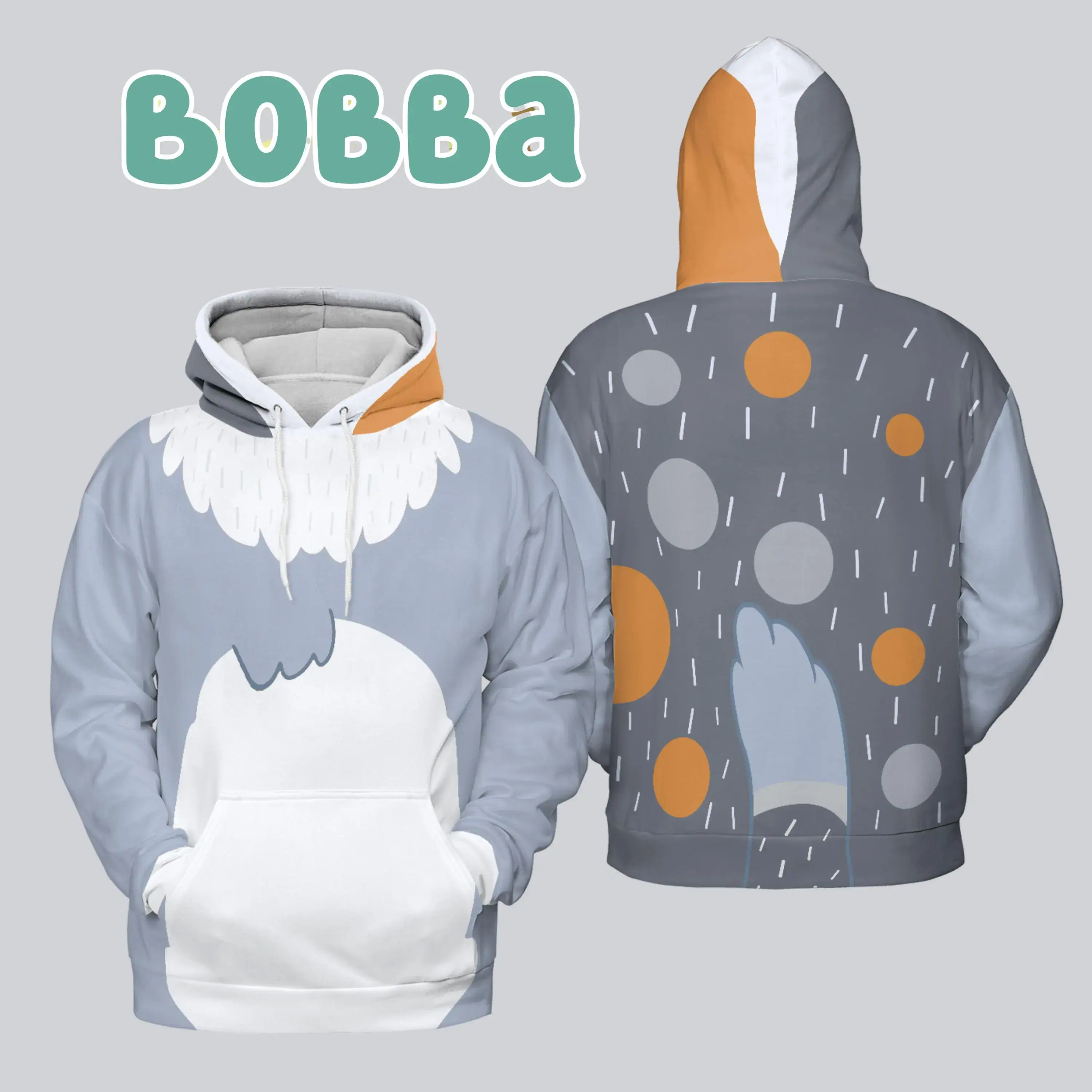Grandpa Heeler Cosplay 3D Hoodie - Blue Grandpa Dog Family Shirt