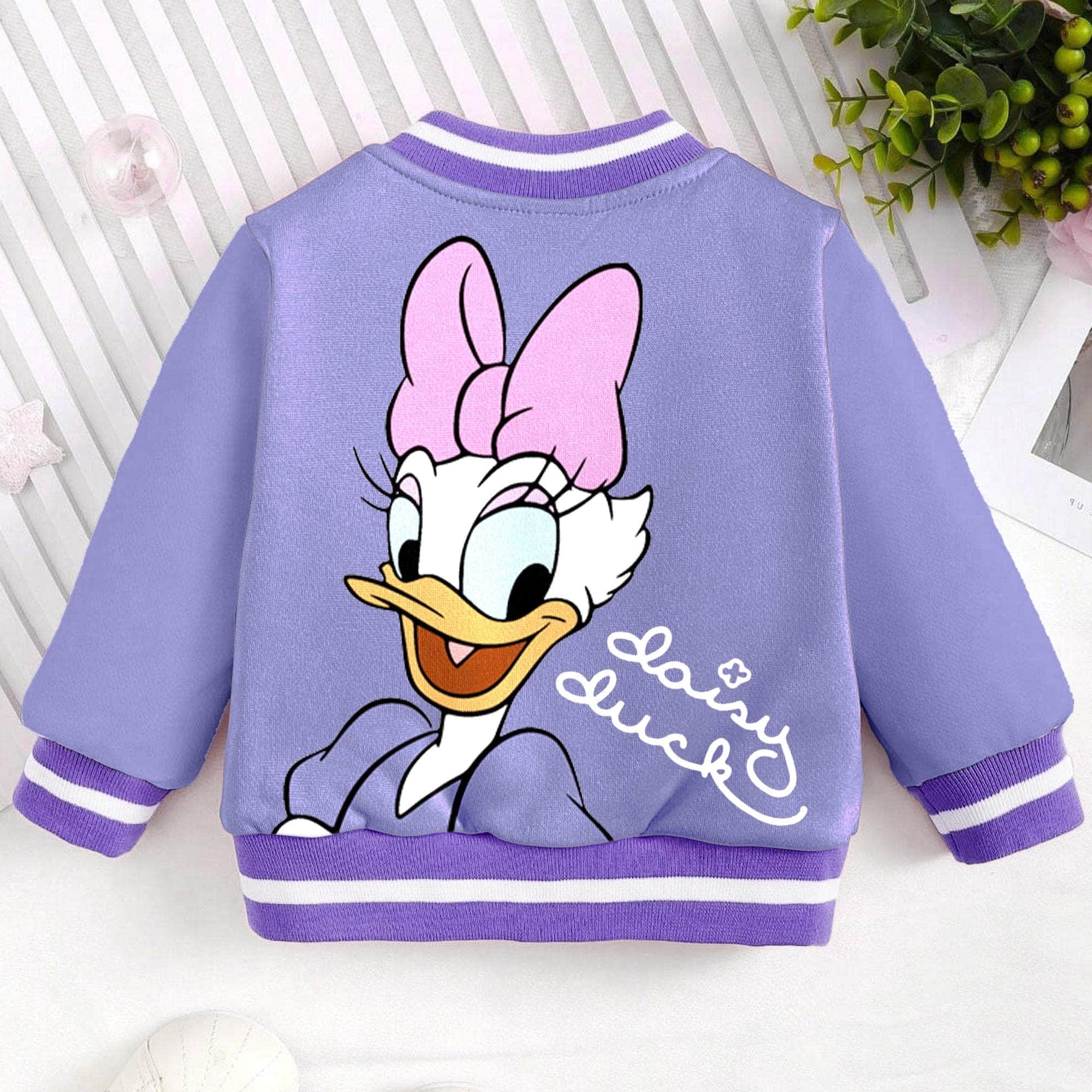 Daisy Duck Varsity Jacket, Kids and Adults Unisex Baseball Jacket
