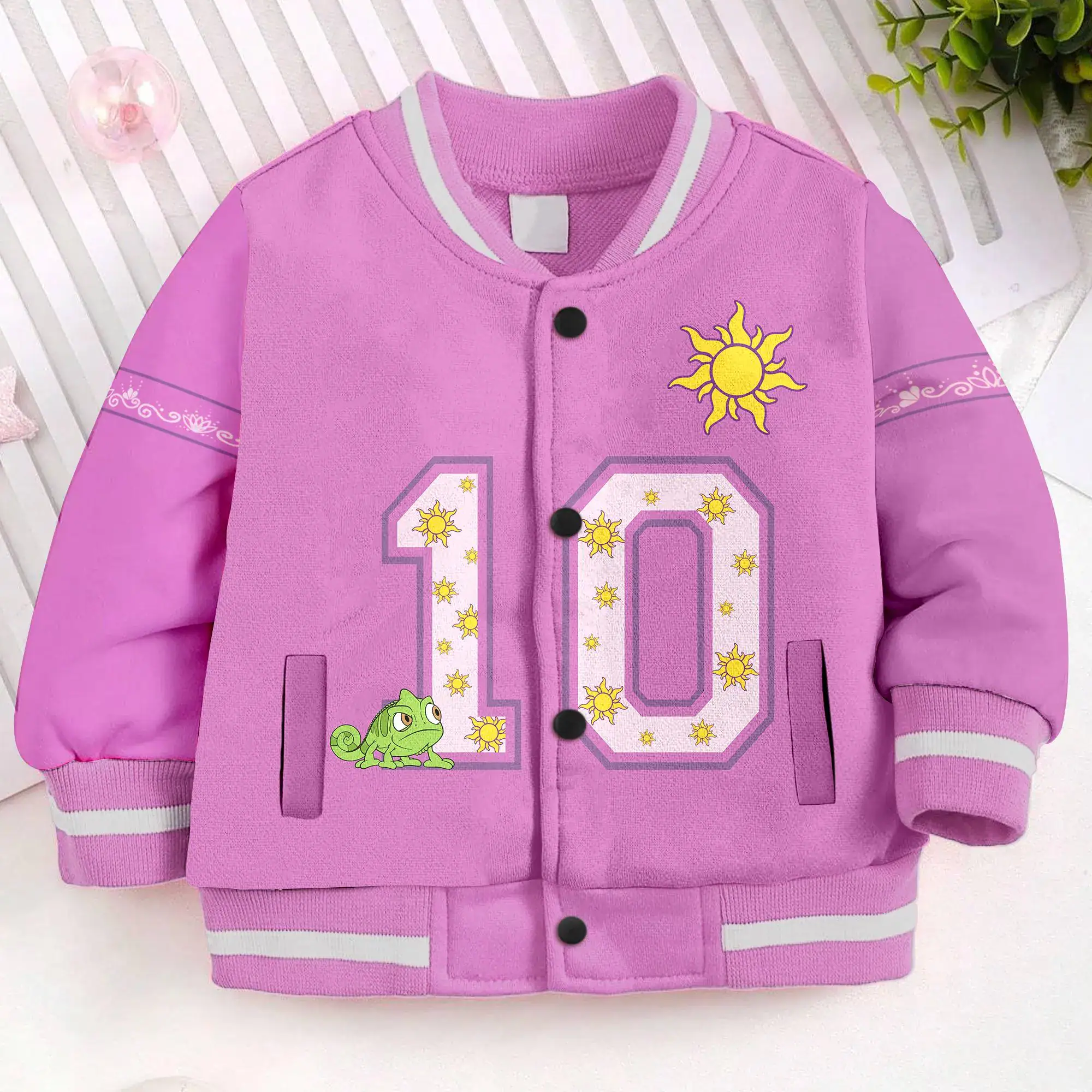 Rapunzel Varsity Jacket, Princess Tangled, Kids Cartoon Patches