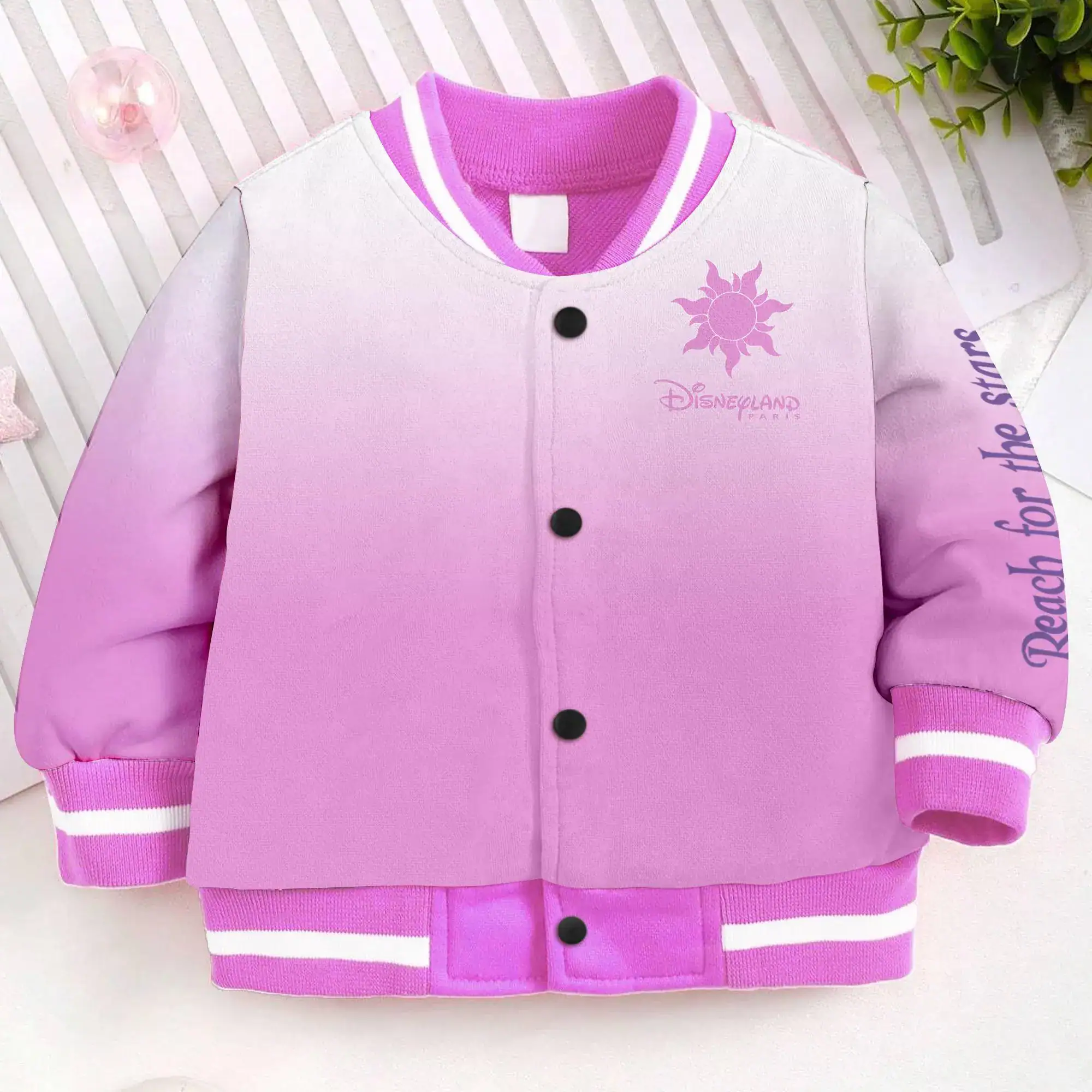Rapunzel Princess Kids and Youth Baseball Jacket, Aldult Unisex Varsity Baseball Jacket