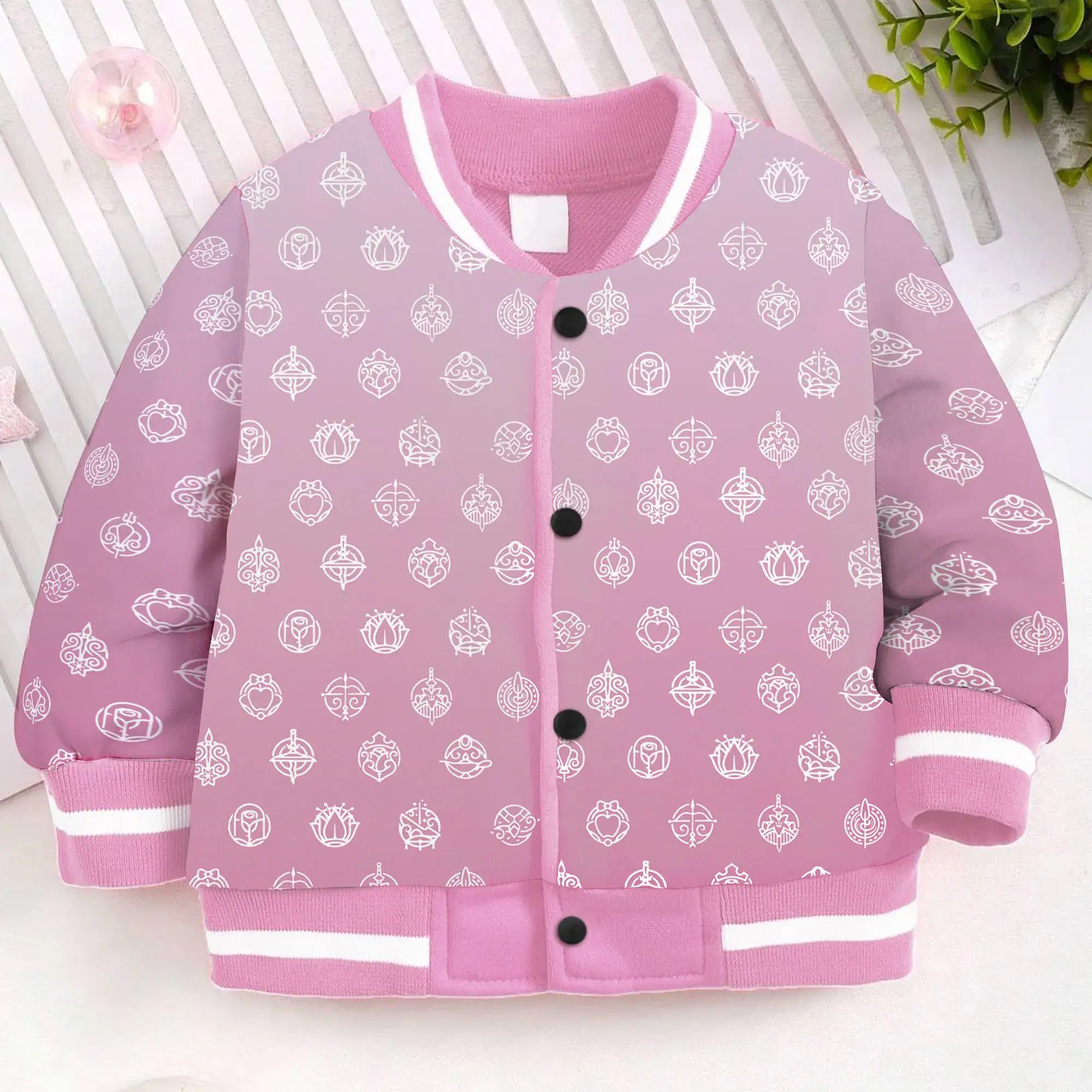 Princess Sign Symbol Aurora Bella Rapunzel Kids and Youth Baseball Jacket, Aldult Unisex Varsity Baseball Jacket