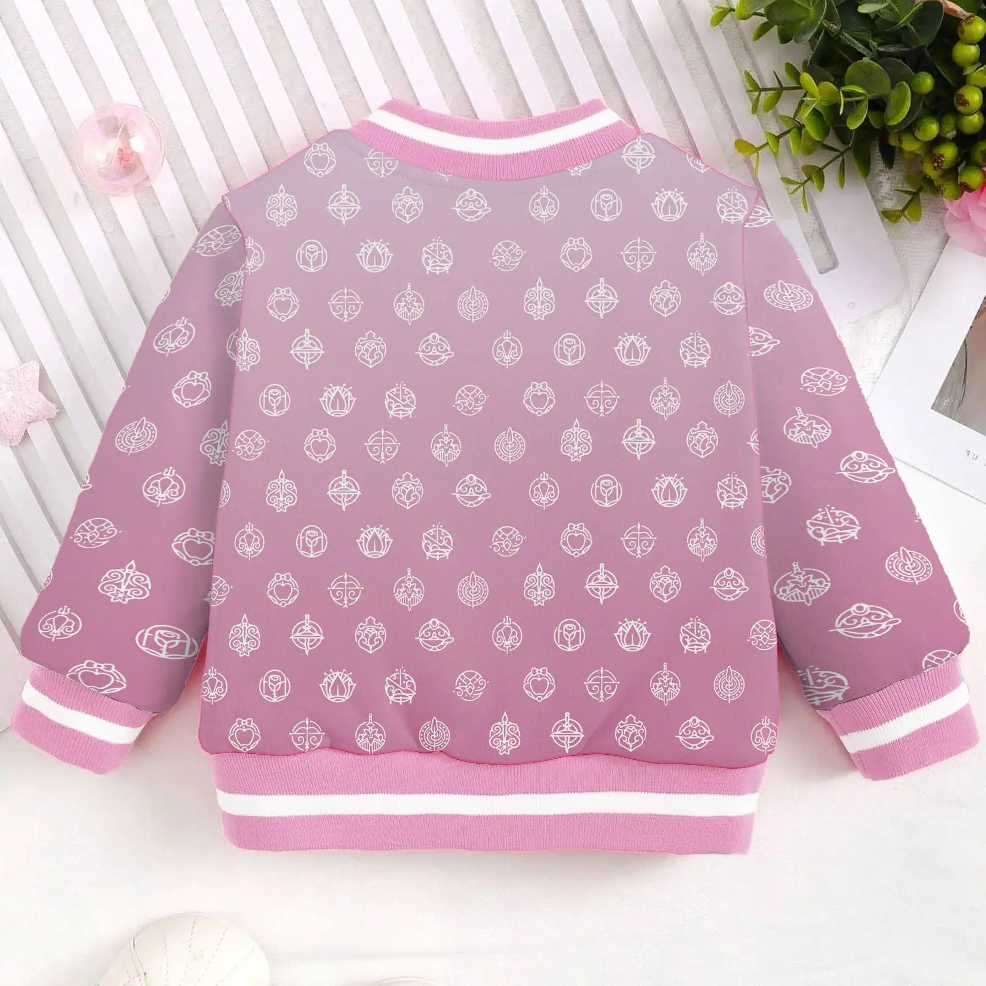 Princess Sign Symbol Aurora Bella Rapunzel Kids and Youth Baseball Jacket, Aldult Unisex Varsity Baseball Jacket - Image 2