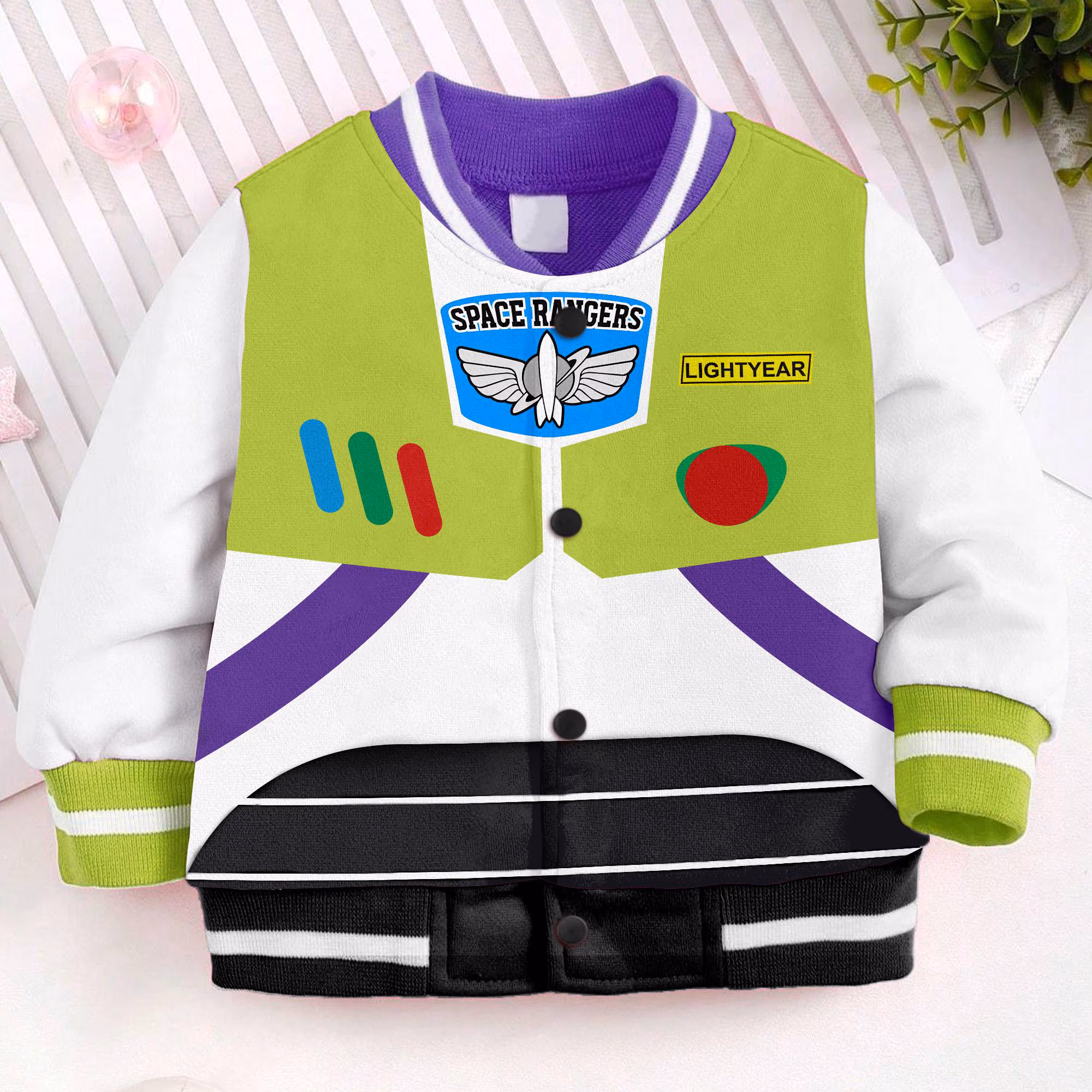 Buzz Lightyear Costume Kids and Youth Baseball Jacket, Aldult Unisex Varsity Baseball Jacket
