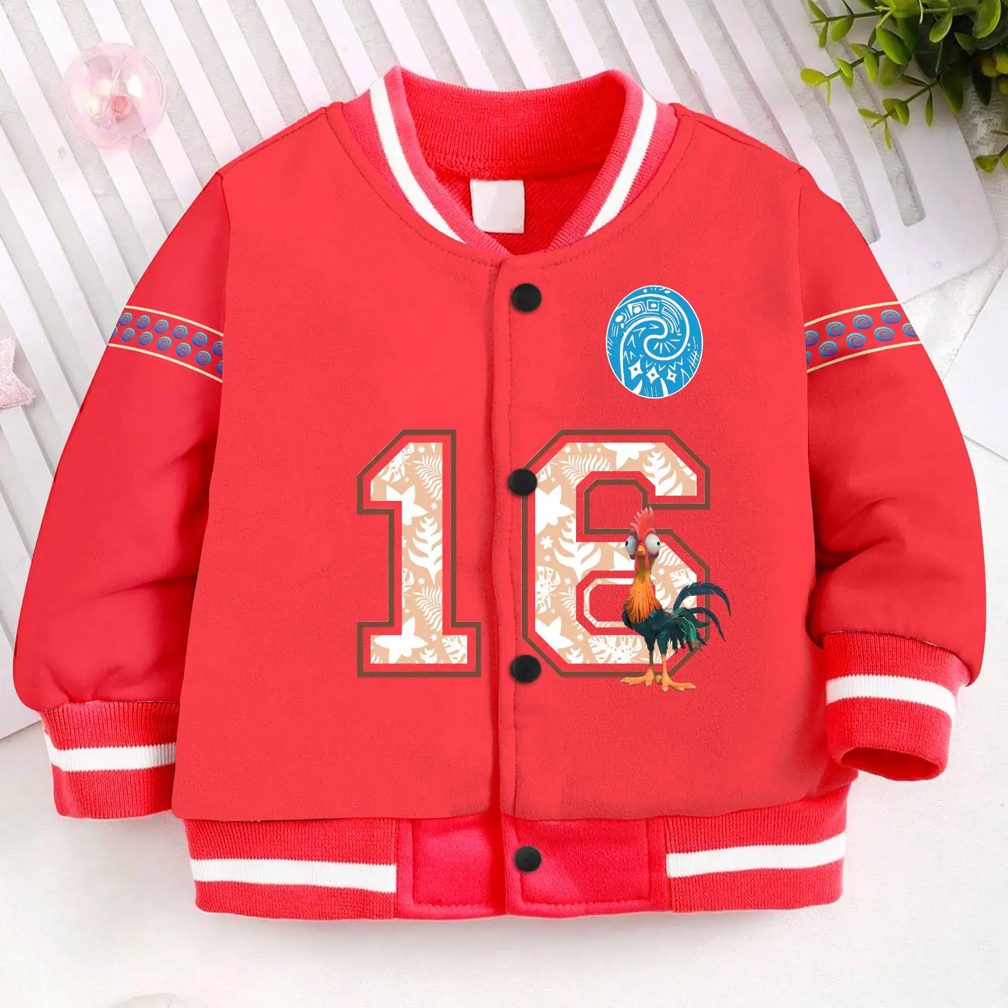 Moana Princess Kids and Youth Baseball Jacket, Aldult Unisex Varsity Baseball Jacket