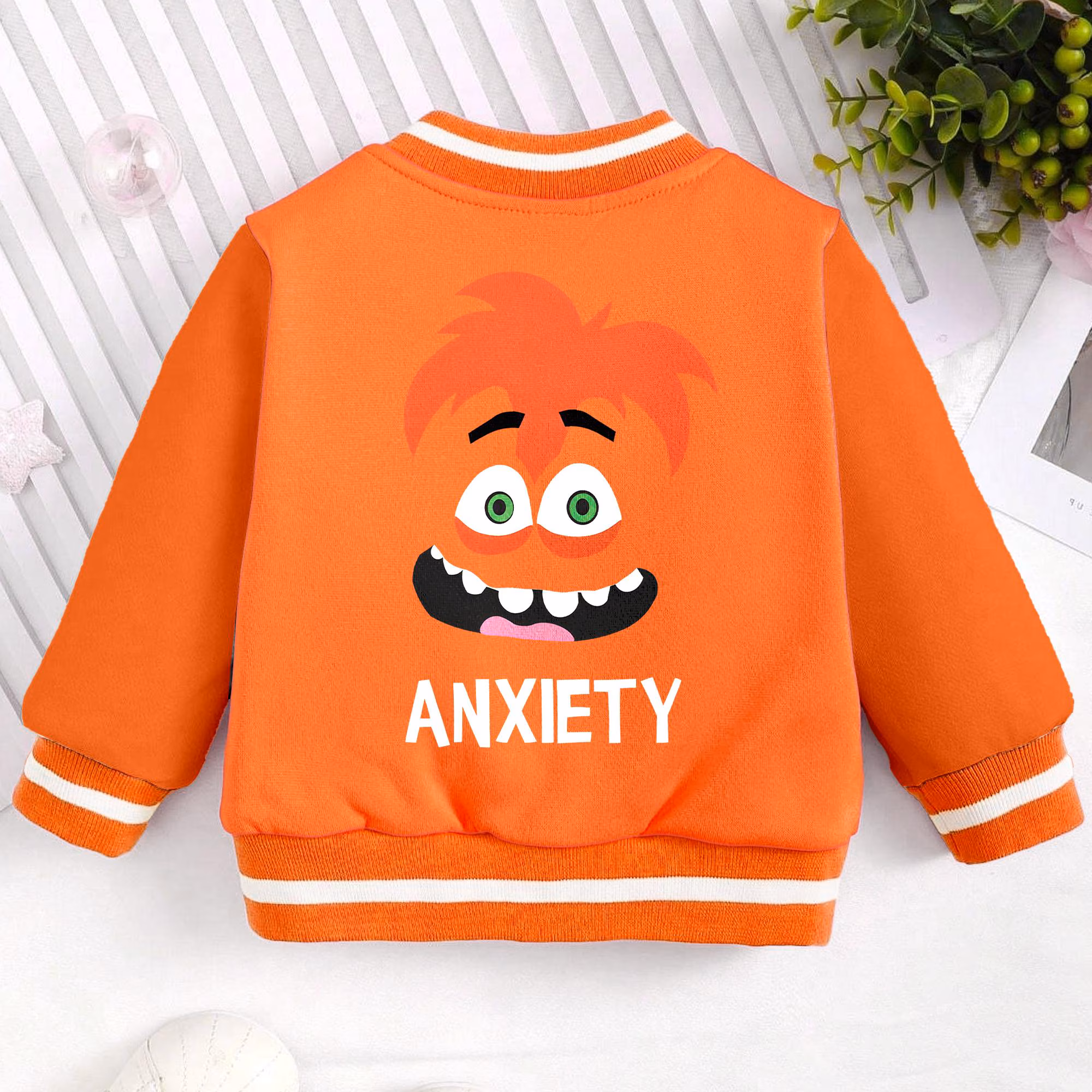 Anxiety Inside Out Kids and Youth Baseball Jacket, Aldult Unisex Varsity Baseball Jacket