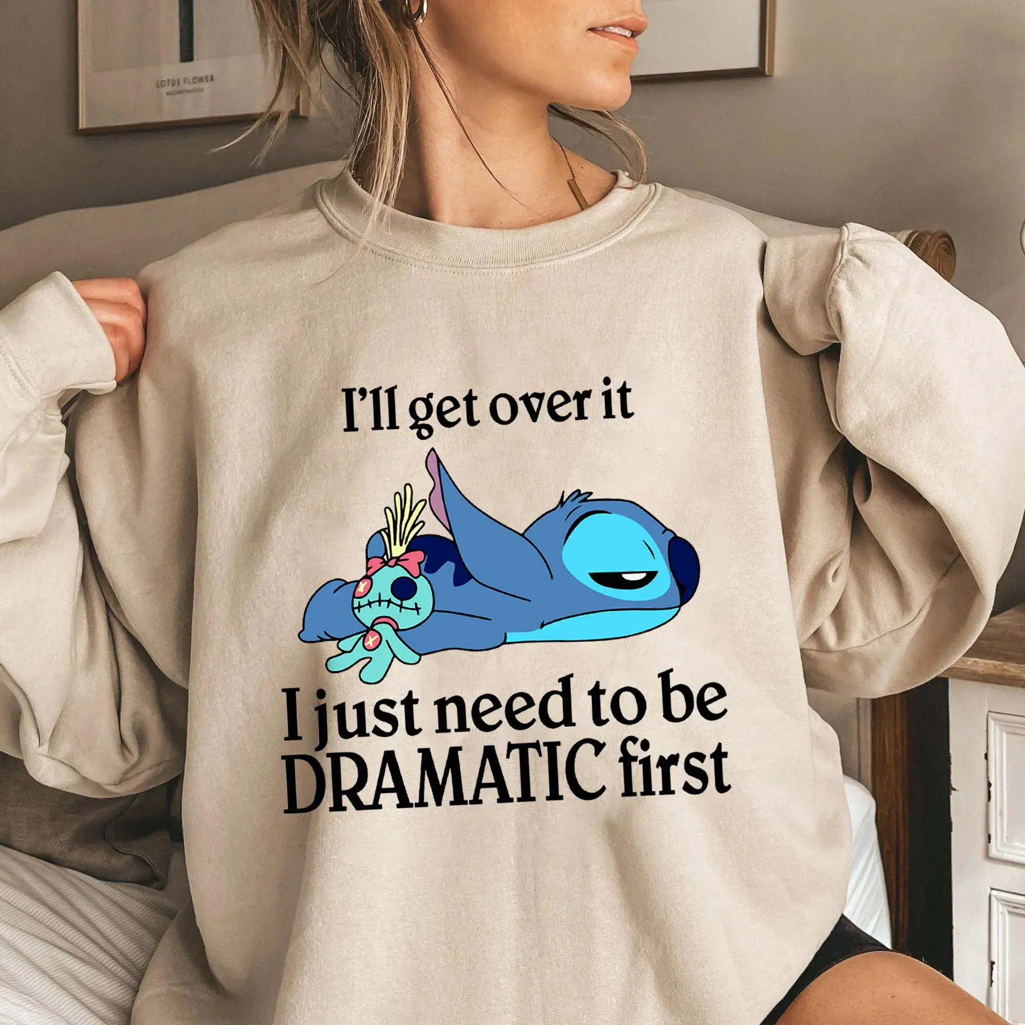 I'll Get Over It Shirt, I Just Need To Be Dramatic First T-Shirt, Disney Stitch Sweatshirt, Dramatic Stitch Tee, Ohana Means Family Gift - Image 4