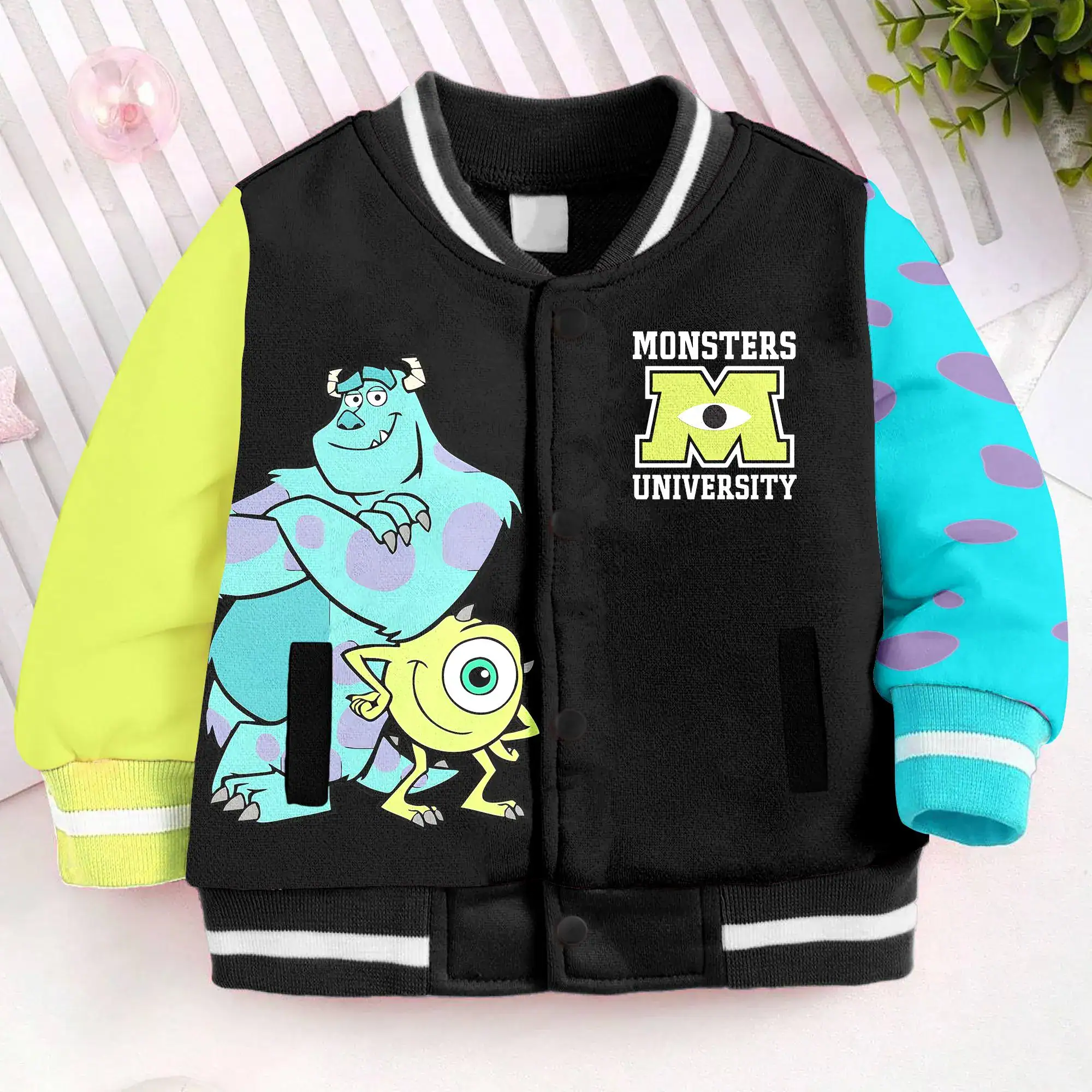 Mike Sully Monster Kids and Youth Baseball Jacket, Aldult Unisex Varsity Baseball Jacket