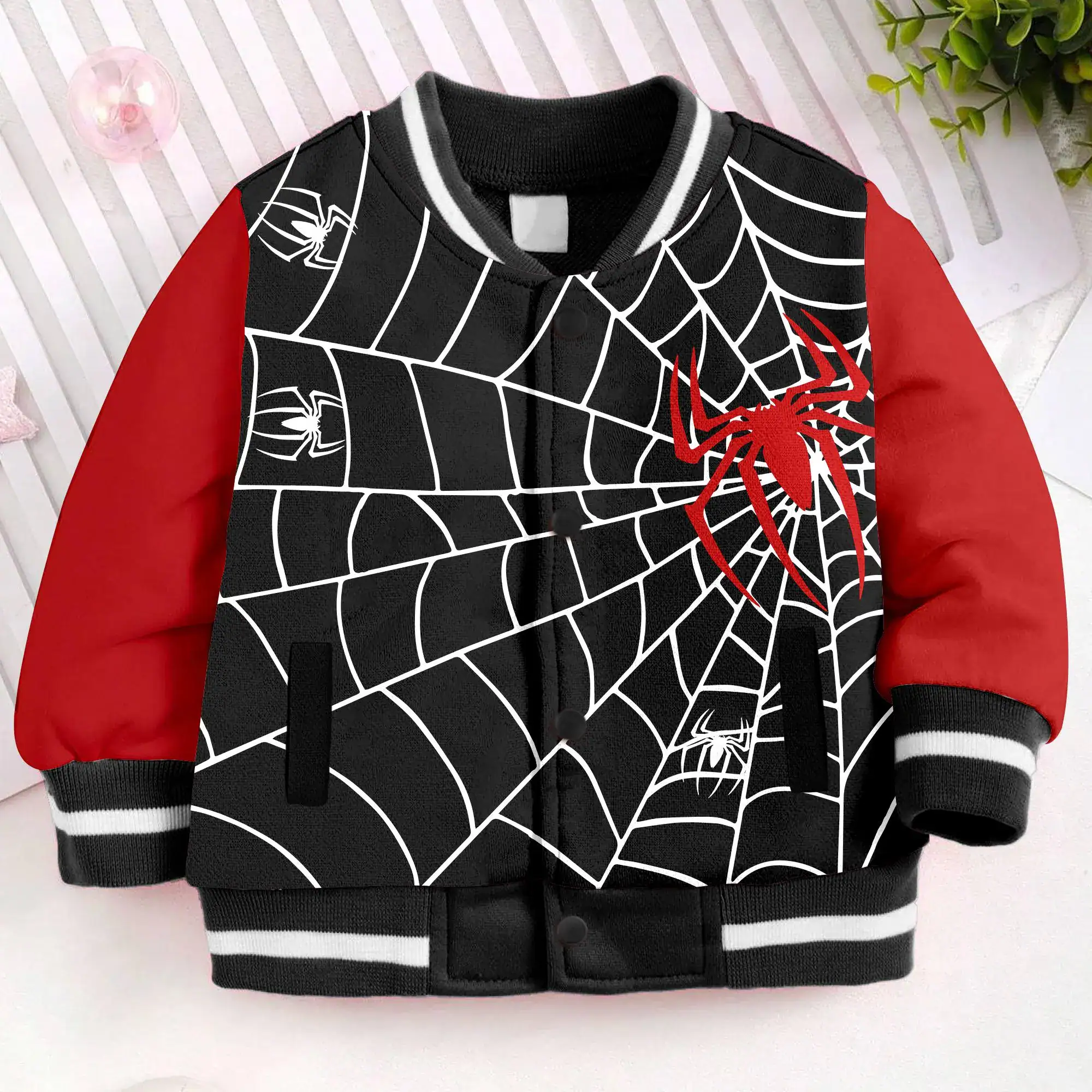 Red Spider Kids and Youth Baseball Jacket, Aldult Unisex Varsity Baseball Jacket