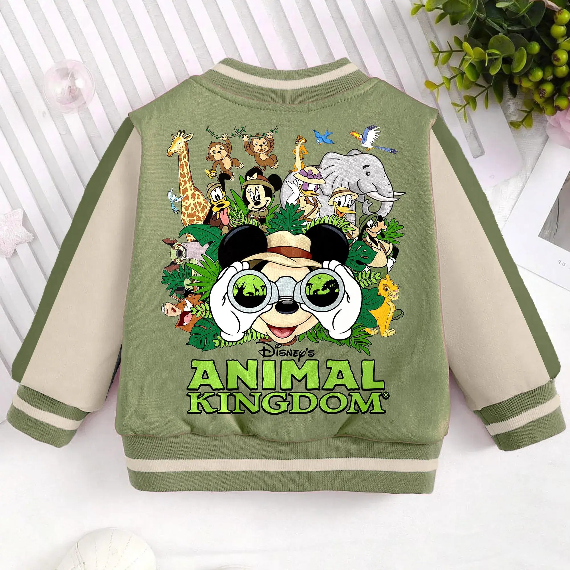 Custom Name Animal Kingdom Mouse Friends Kids and Youth Baseball Jacket, Aldult Unisex Varsity Baseball Jacket