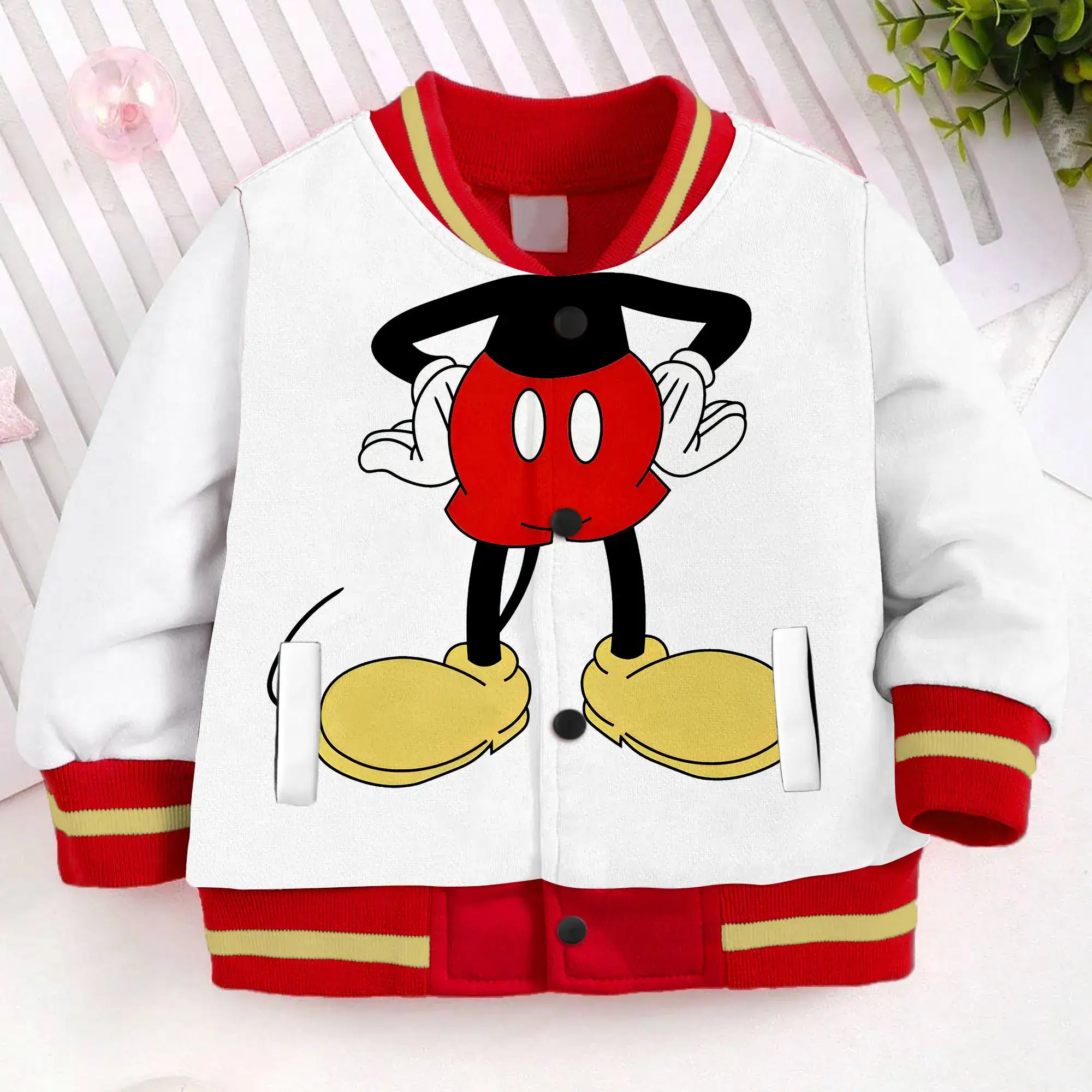Mouse Costume Kids and Youth Baseball Jacket, Aldult Unisex Varsity Baseball Jacket