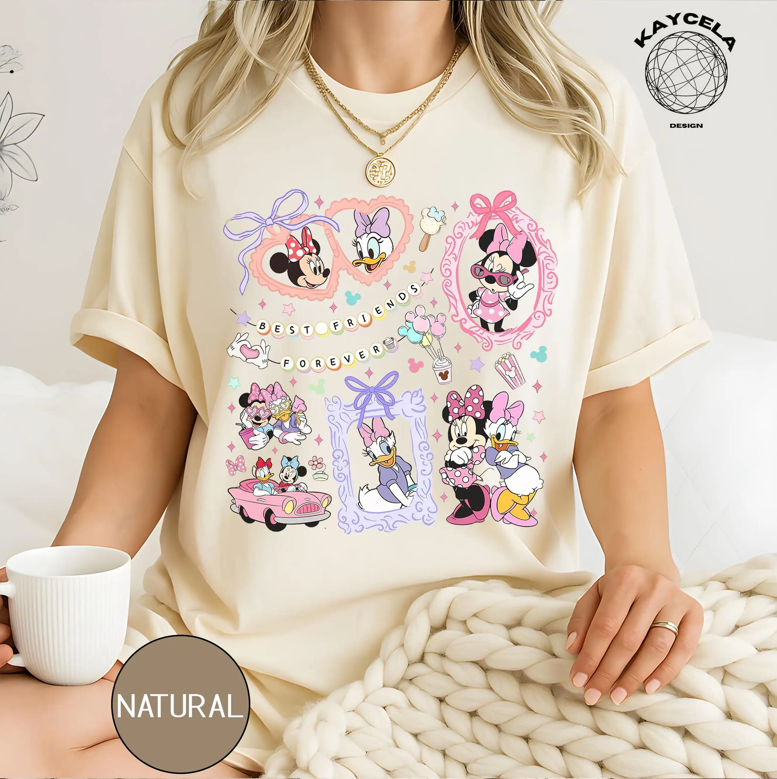 Retro Coquette Bows Minnie and Daisy shirt, Disney With My Bestie, Disney Girls Trip shirts, WDW Magic Kingdom Disneyland Matching Girls Tee - Image 2