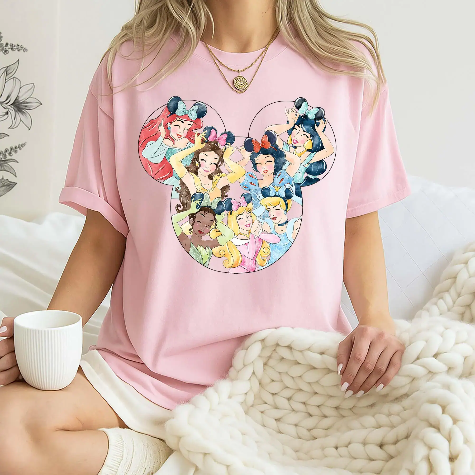 Disney Princesses Mickey Ears Shirt, Disney Vacation Shirt, Disney Princess Gift, Disney Girl Trip, Princess Shirt, Disney Trip Shirt - Image 3