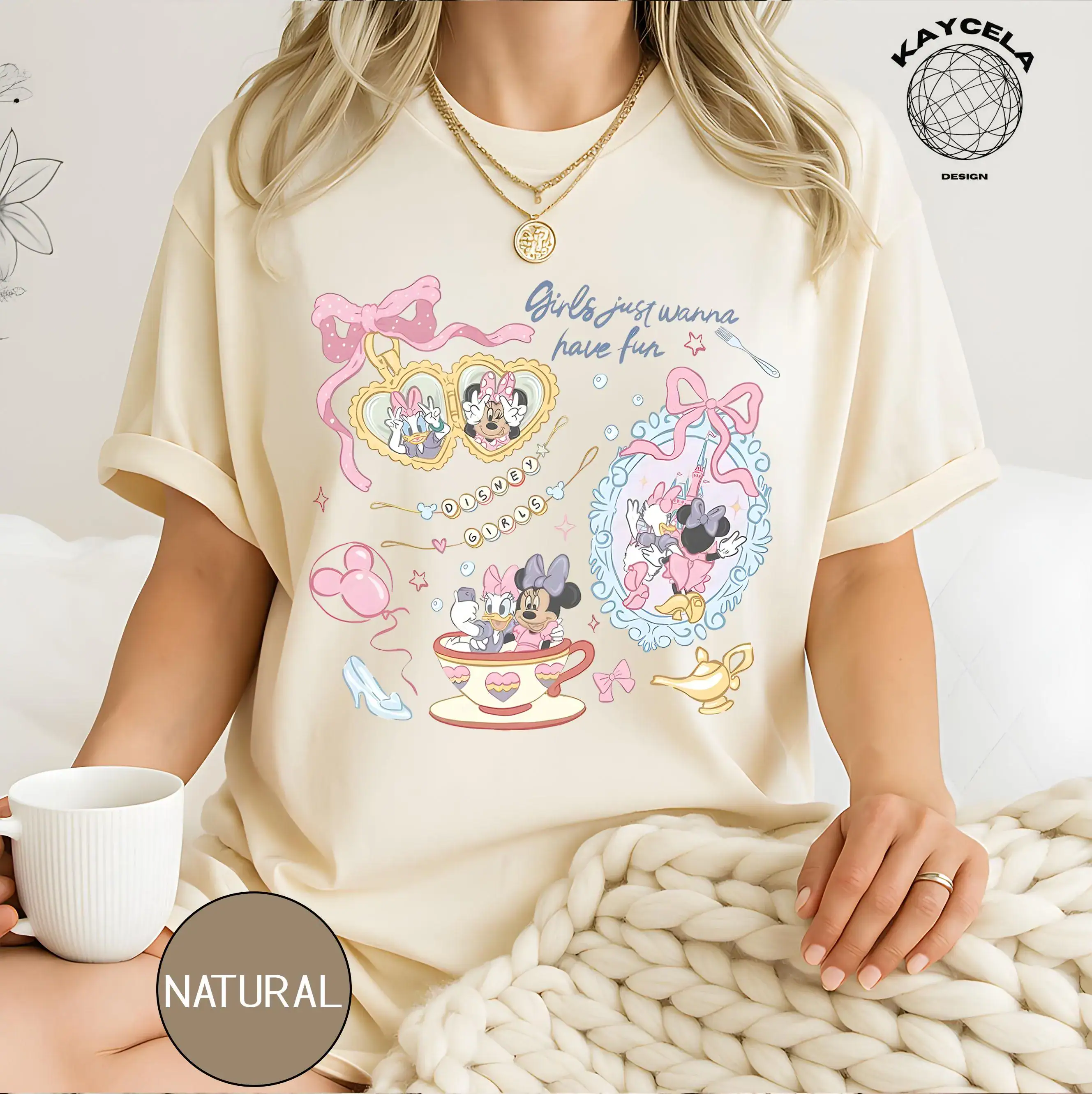 Minnie and Daisy Besties Shirt, Girls Just Wanna Have Fun Tee, Coquette Bow Locket Aesthetic Shirt, Disney Girl Trip Shirt