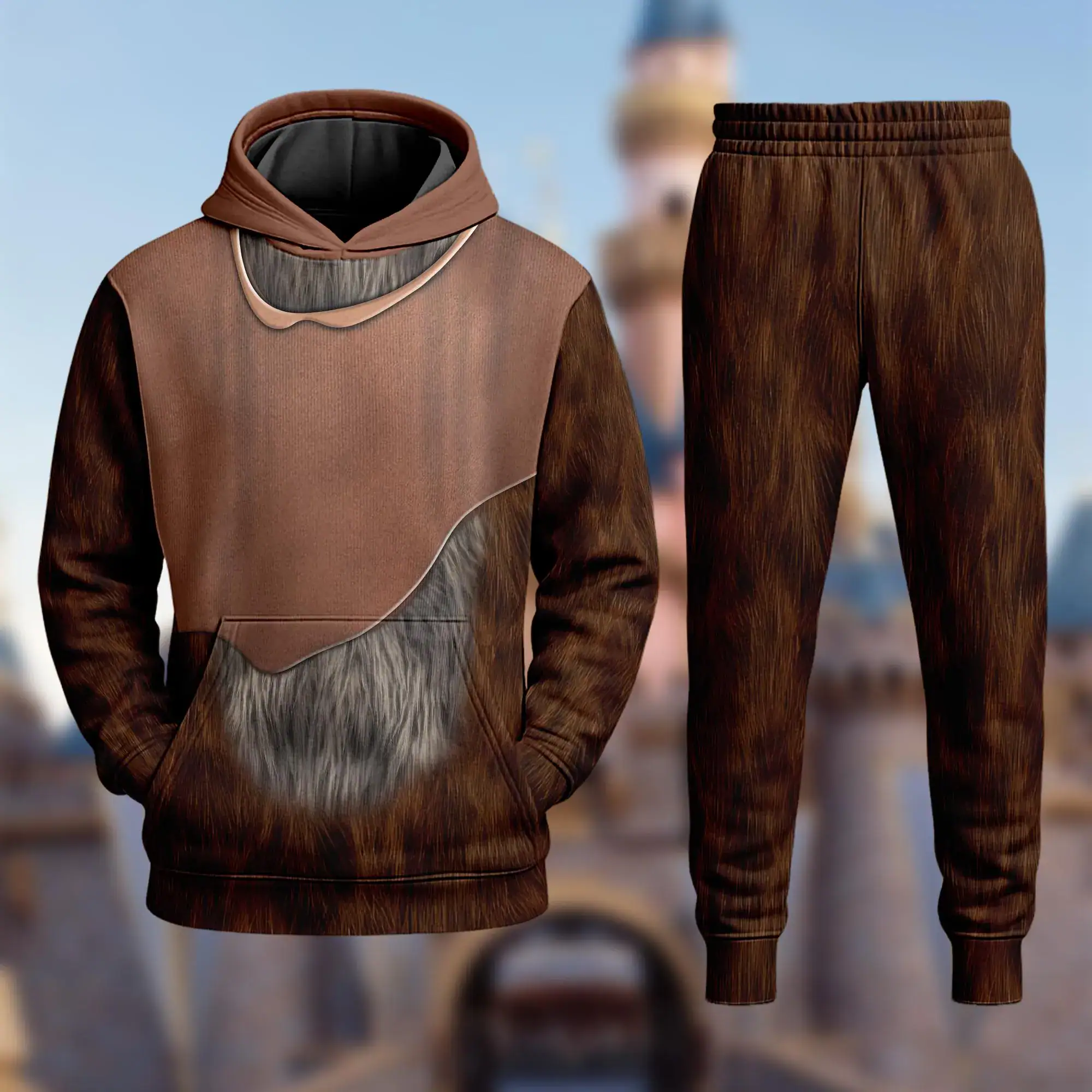 Ewok 3D Halloween Costume Hoodie, Star Wars 3D Cosplay Costume Hoodie, Halloween 3D Cosplay Outfit, Movie Character All Over Print Shirt