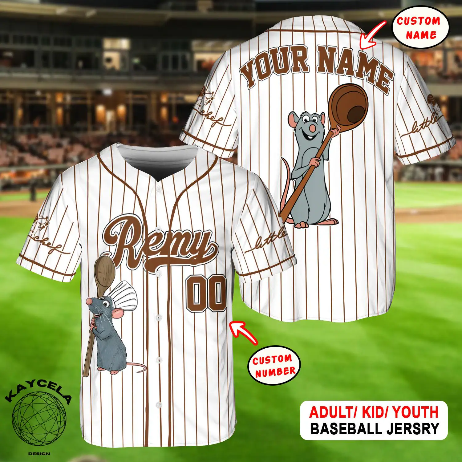 Custom Remy Ratatouille Baseball Jersey, Personalized Disney Ratatouille Jersey, Disneyland Team Outfit, Birthday Gift for Fans
