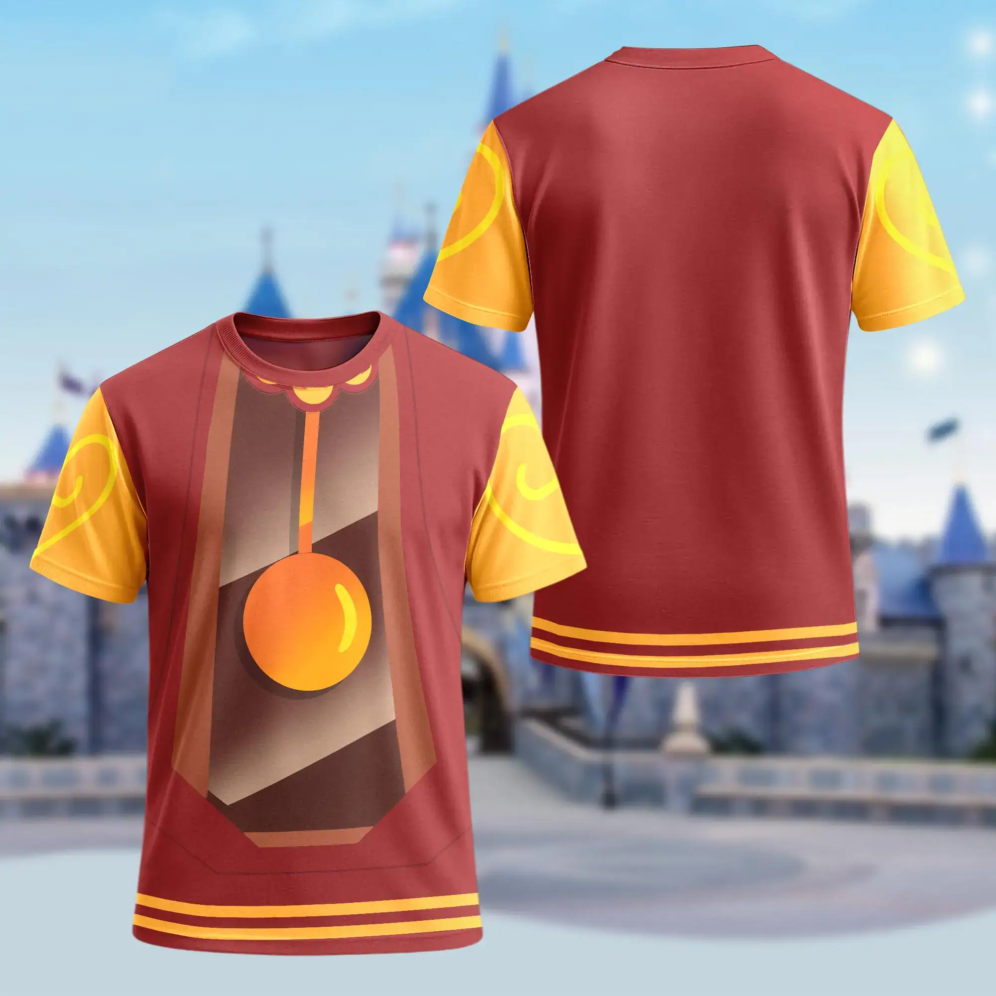 Wdw Beauty and The Beast Halloween Costume 3D T-Shirt, Belle Cogsworth Lumiere Gaston Halloween Costume For Family Matching Group T Shirt - Image 4
