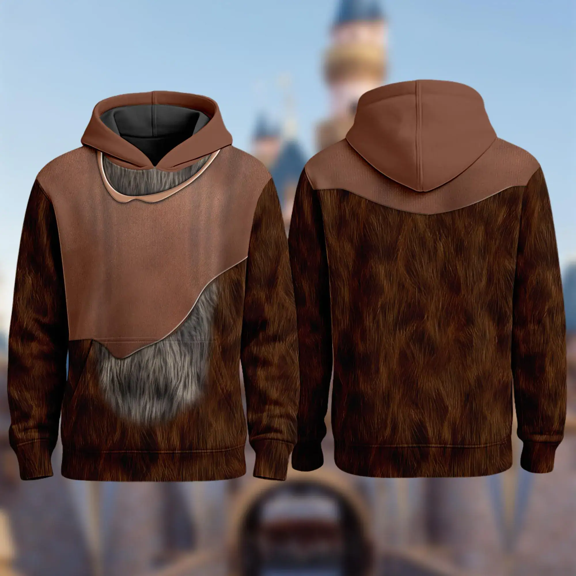 Ewok 3D Halloween Costume Hoodie, Star Wars 3D Cosplay Costume Hoodie, Halloween 3D Cosplay Outfit, Movie Character All Over Print Shirt - Image 2