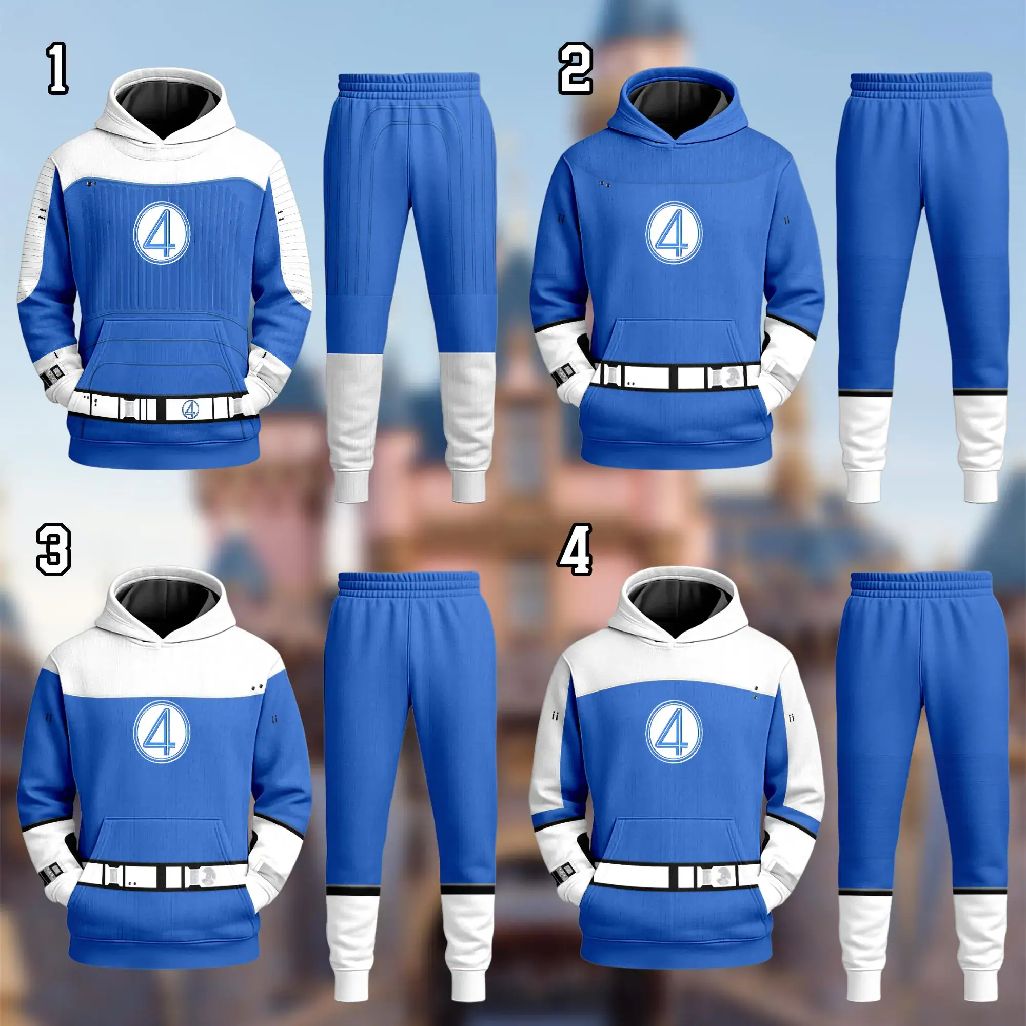 Sue Storm Reed Richards 3D Hoodie T-Shirt, Fantastic Four Sweatshirt, Johnny Storm Ben Grimm Costume T-Shirt, Hero Cosplay Costume Tee