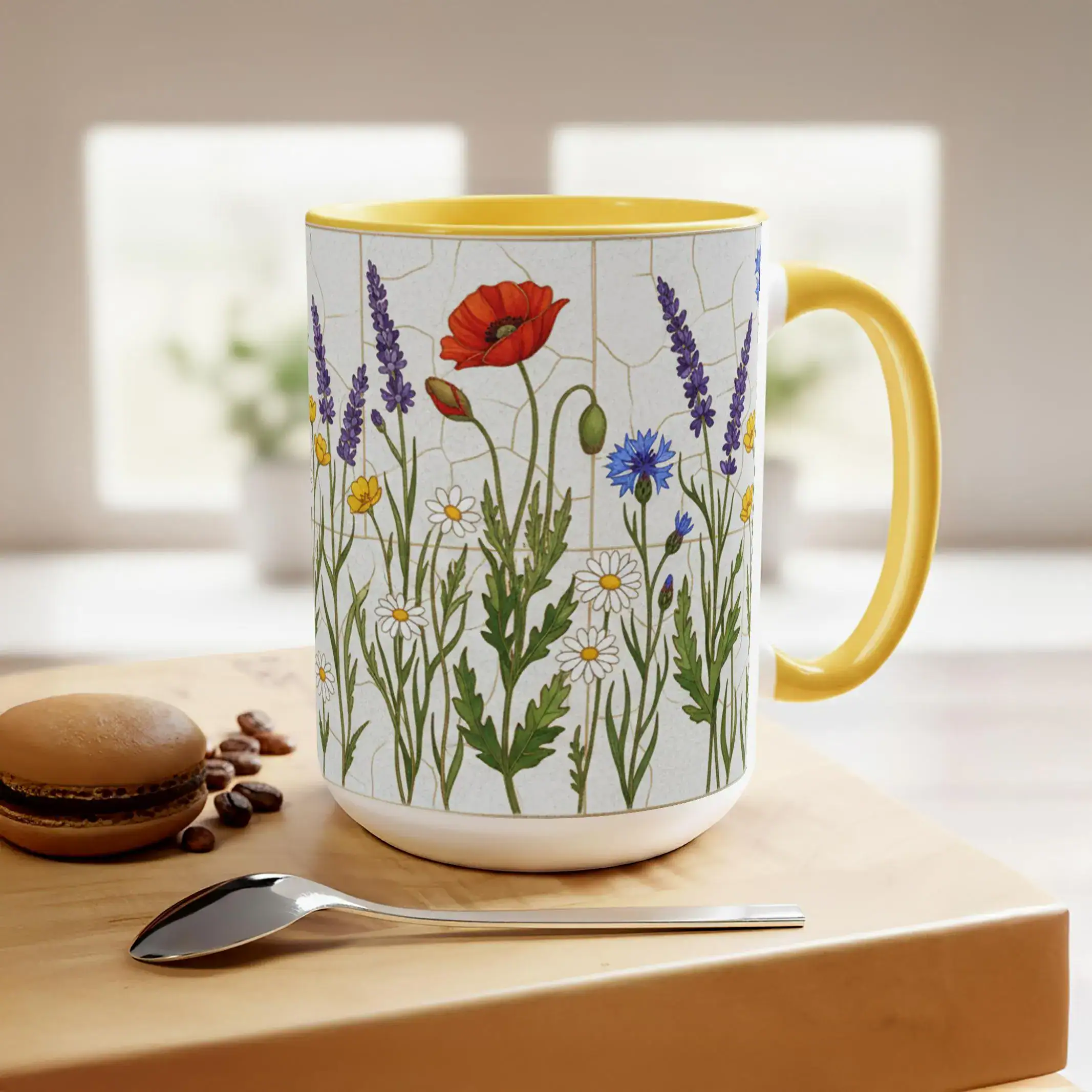 Spring Wildflower Mug, Minimal Botanical Ceramic Mug, Floral Meadow Ceramic Coffee Cup, Botanical Art Mug, Nature Inspired Gift for Her - Image 5
