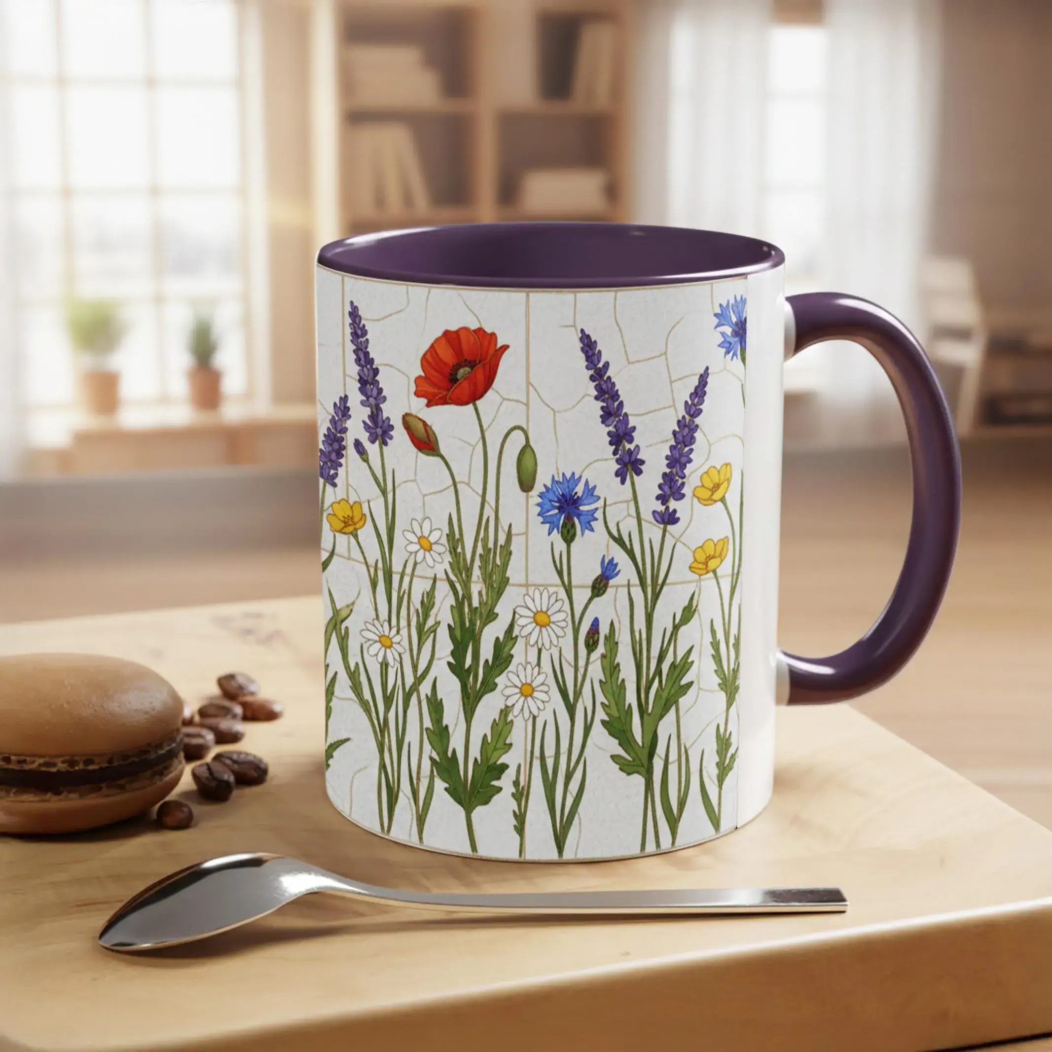 Spring Wildflower Mug, Minimal Botanical Ceramic Mug, Floral Meadow Ceramic Coffee Cup, Botanical Art Mug, Nature Inspired Gift for Her - Image 4