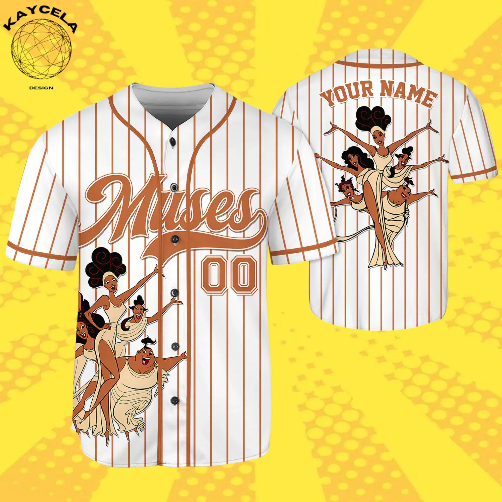 Personalized Disney Hercules The Muses Baseball Jersey | Custom Kids Youth Adult Disney Jersey | Family Matching Birthday Gift