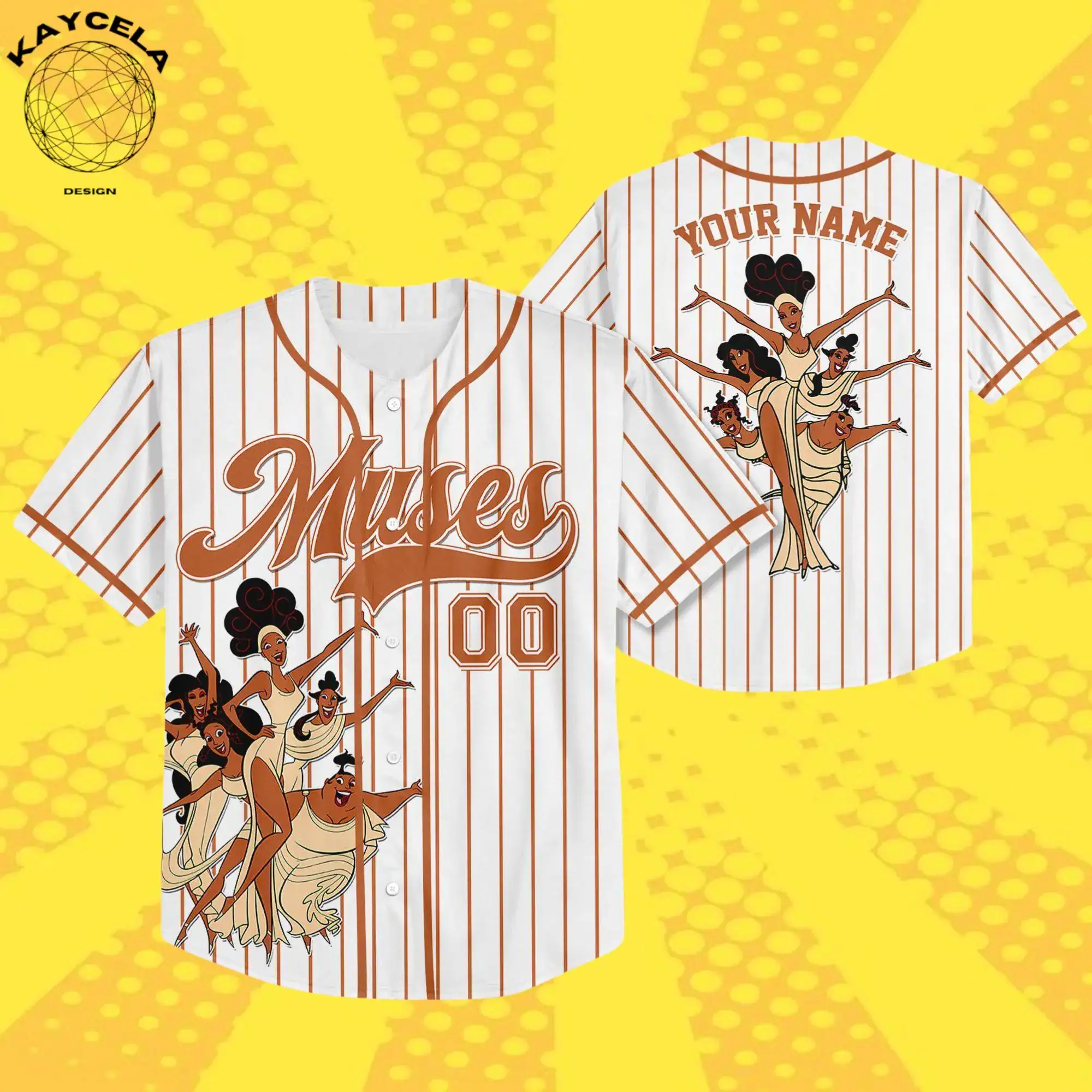 Personalized Disney Hercules The Muses Baseball Jersey | Custom Kids Youth Adult Disney Jersey | Family Matching Birthday Gift - Image 3