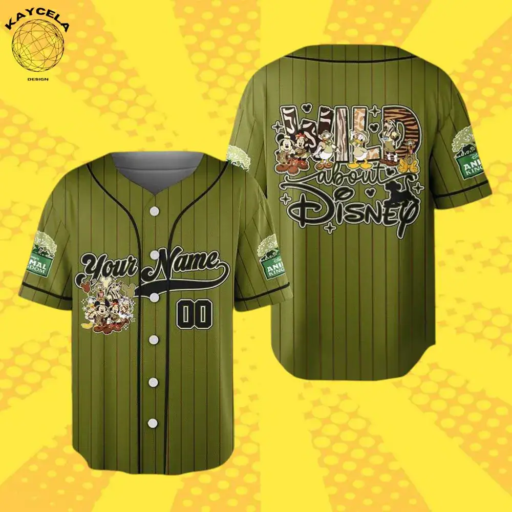 Personalized Mickey Mouse Safari Baseball Jersey | Custom Animal Kingdom Mickey & Friends Shirt | Disneyland Family Trip Outfit - Image 5