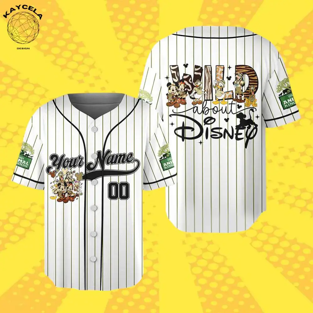 Personalized Mickey Mouse Safari Baseball Jersey | Custom Animal Kingdom Mickey & Friends Shirt | Disneyland Family Trip Outfit - Image 3