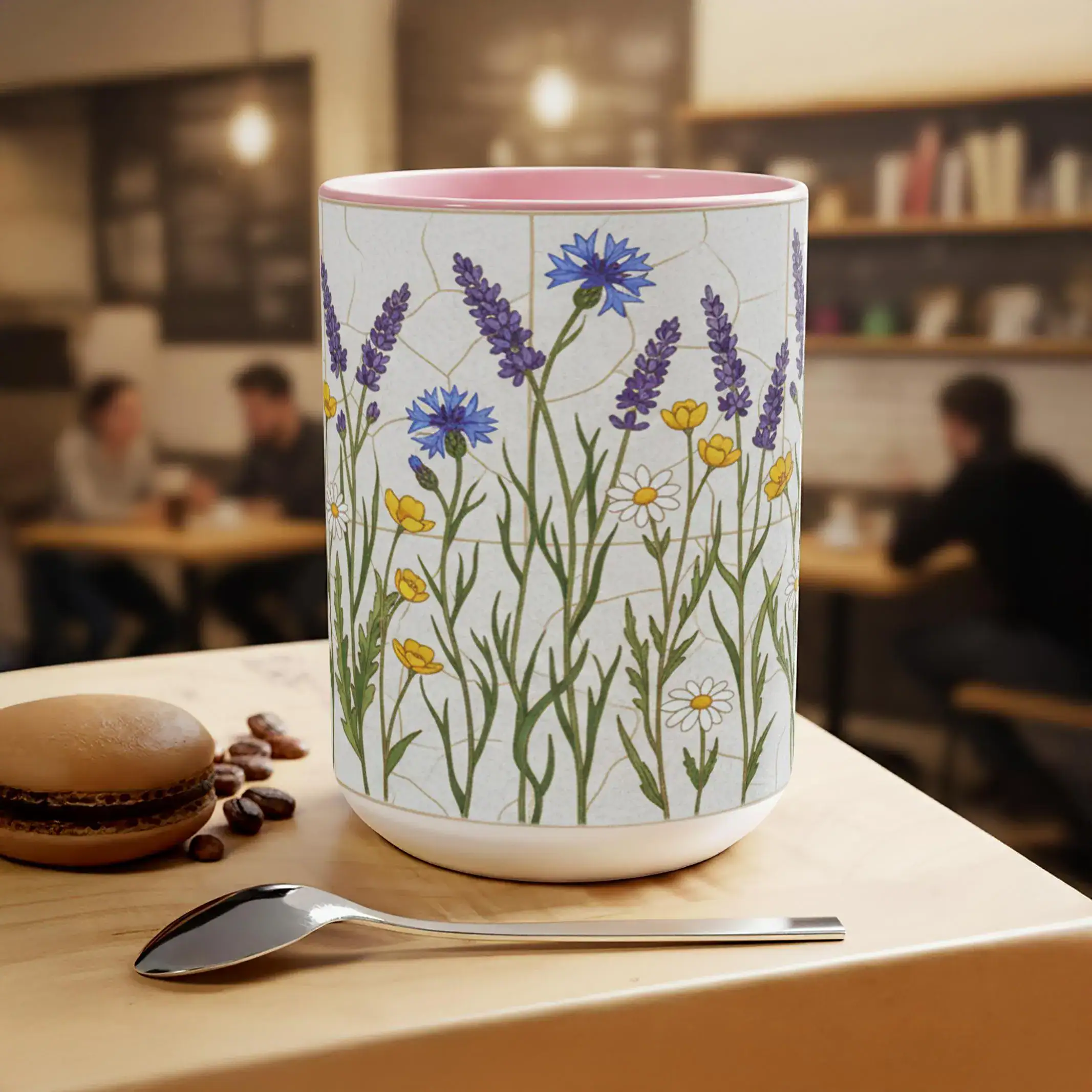 Spring Wildflower Mug, Minimal Botanical Ceramic Mug, Floral Meadow Ceramic Coffee Cup, Botanical Art Mug, Nature Inspired Gift for Her - Image 3