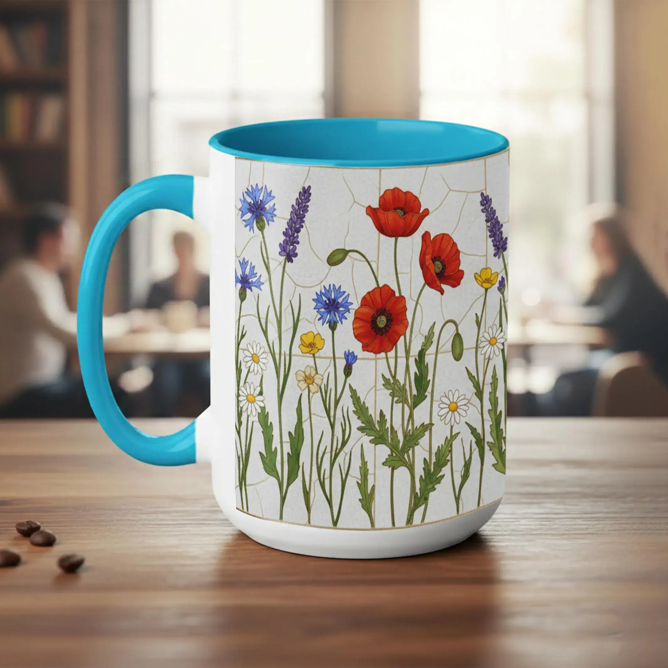 Spring Wildflower Mug, Minimal Botanical Ceramic Mug, Floral Meadow Ceramic Coffee Cup, Botanical Art Mug, Nature Inspired Gift for Her - Image 6