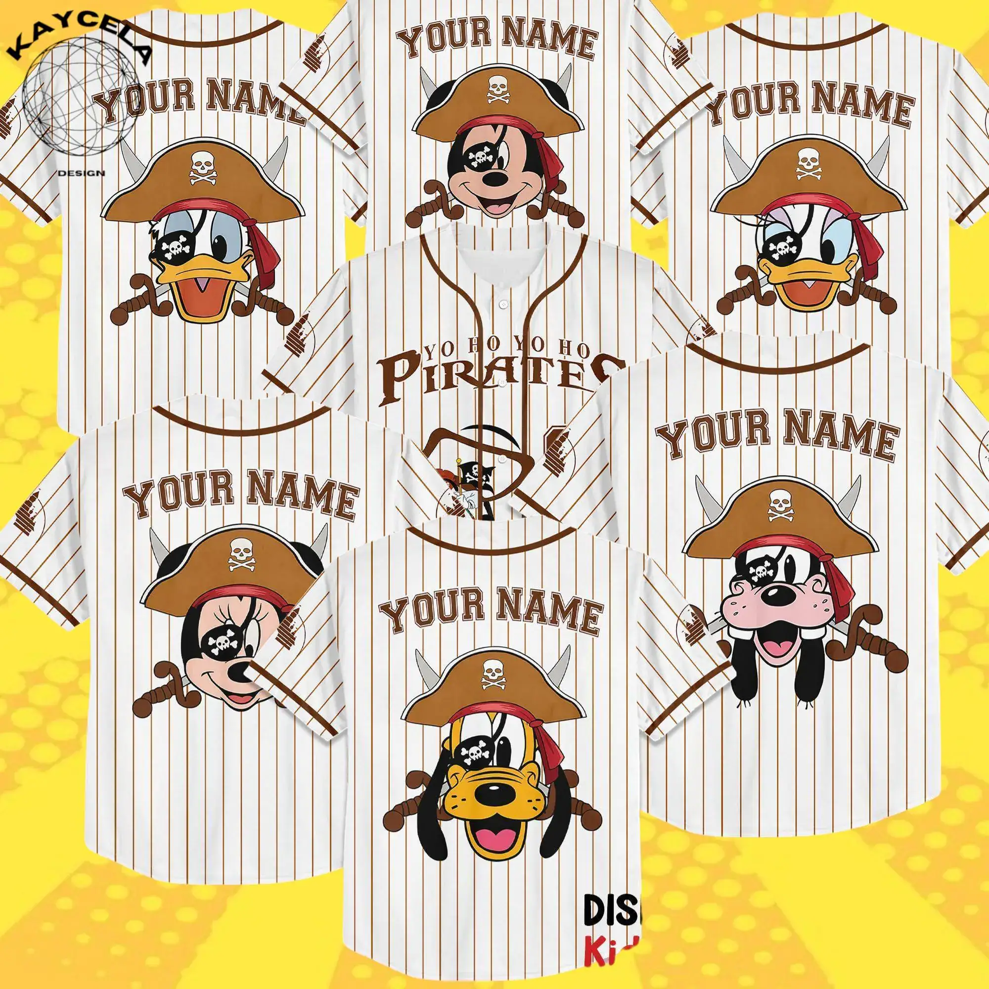 Custom Disney Pirates of the Caribbean Baseball Jersey | Personalized Game Day Shirt | Kid Adult Disney Matching | Baseball Fan Gift
