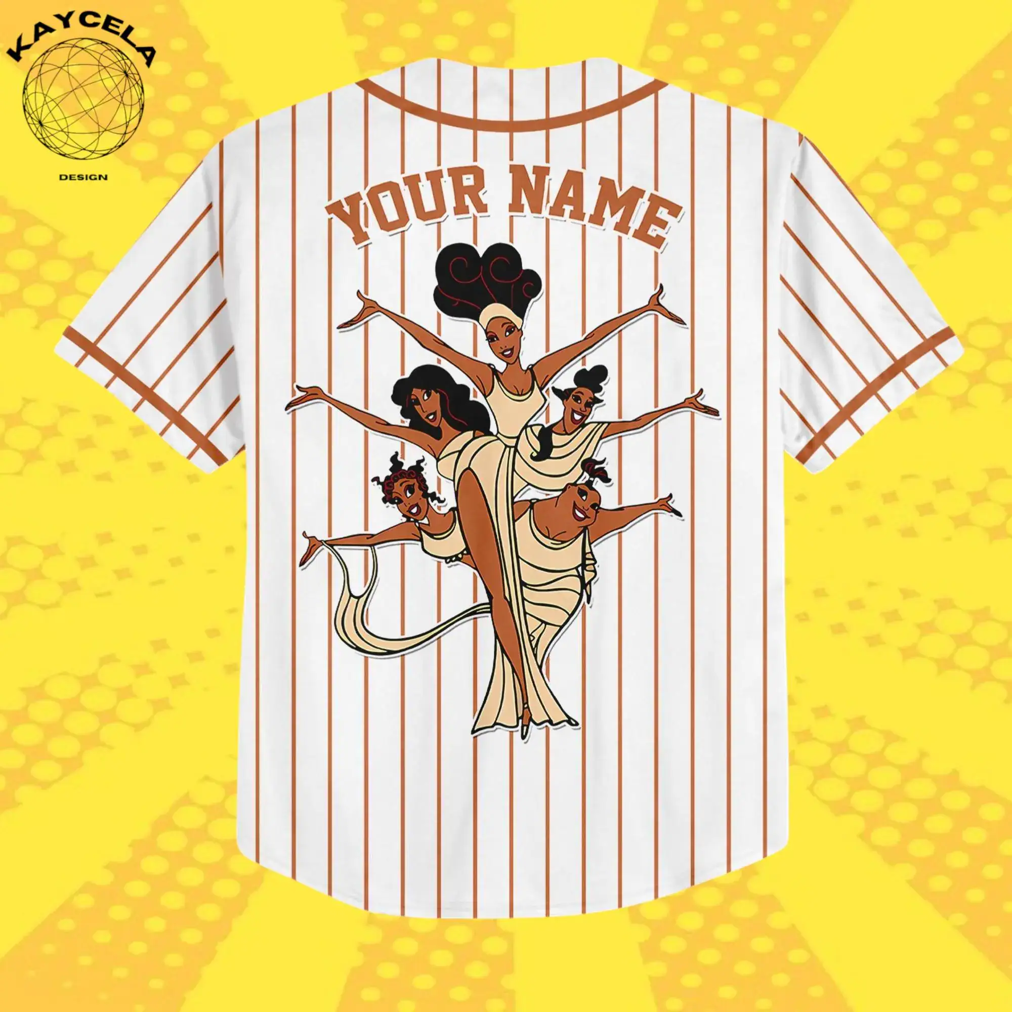 Personalized Disney Hercules The Muses Baseball Jersey | Custom Kids Youth Adult Disney Jersey | Family Matching Birthday Gift - Image 5