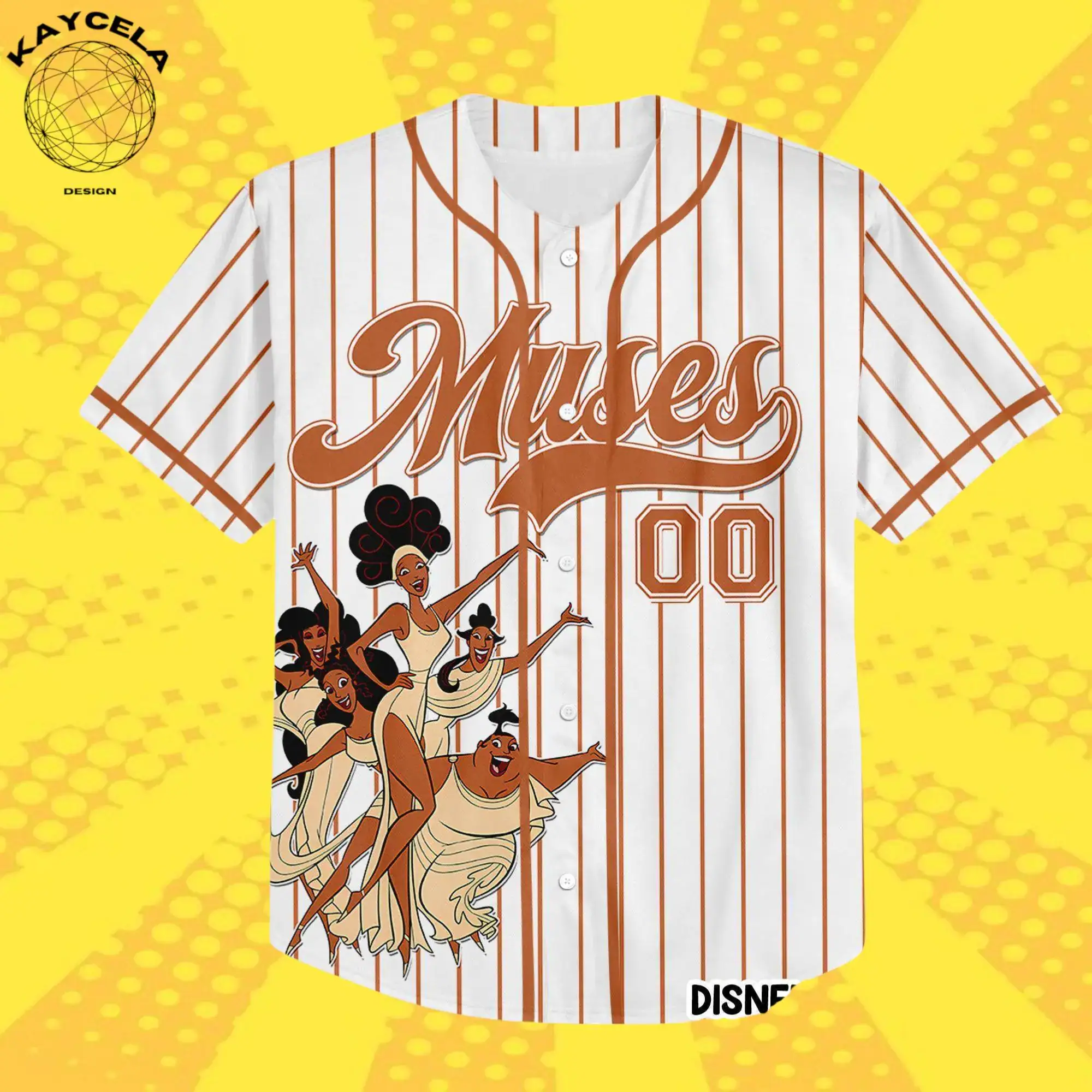 Personalized Disney Hercules The Muses Baseball Jersey | Custom Kids Youth Adult Disney Jersey | Family Matching Birthday Gift - Image 4