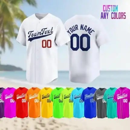 Custom Baseball Jersey: Personalized Name & Number logo, Team sport uniform, Valentine's Day Birthday Gift for Men Women Kid Toddler Fans