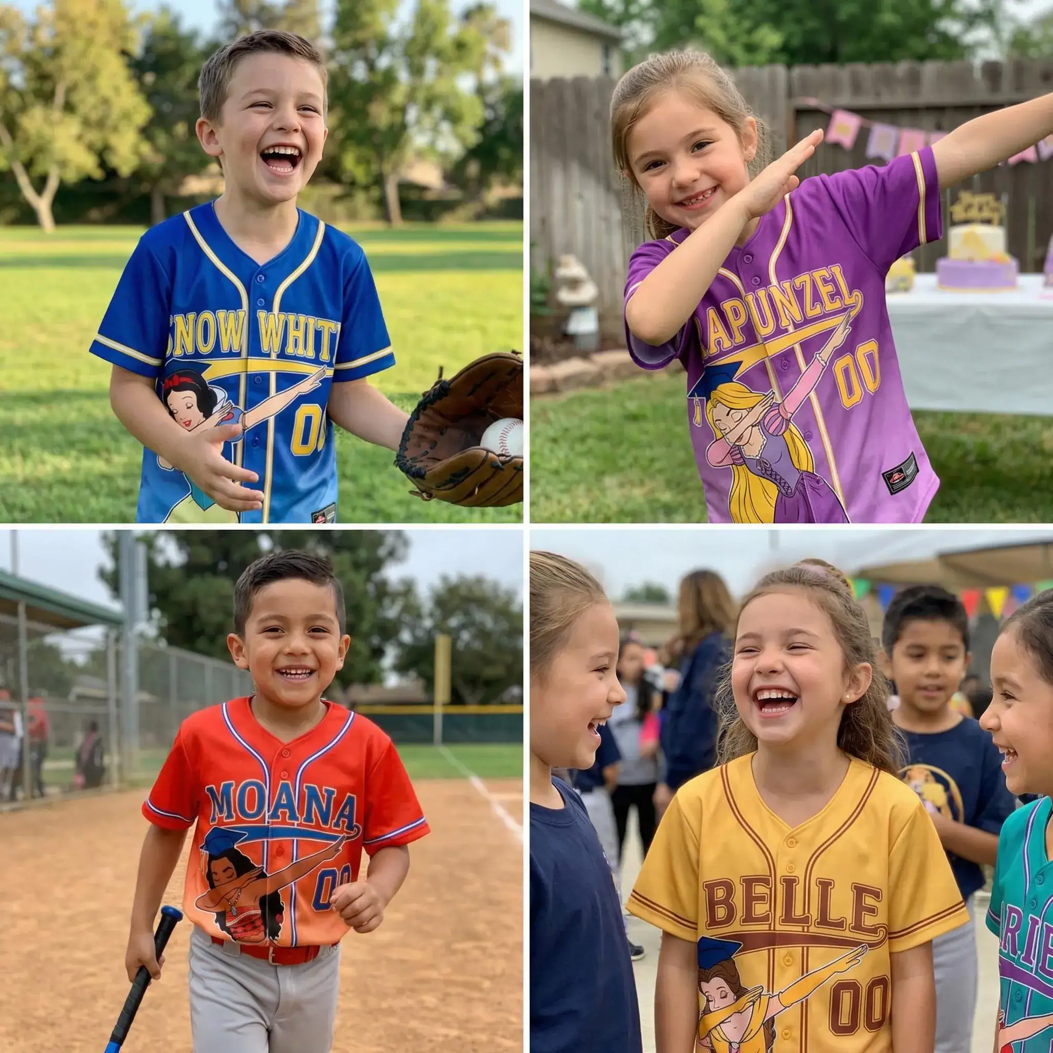 DN Princess Graduation Baseball Jersey, Cinderella Ariel Belle Rapunzel Shirt, Custom Name Girl Gift, Kid Graduation Outfit, Y2k Jersey - Image 3
