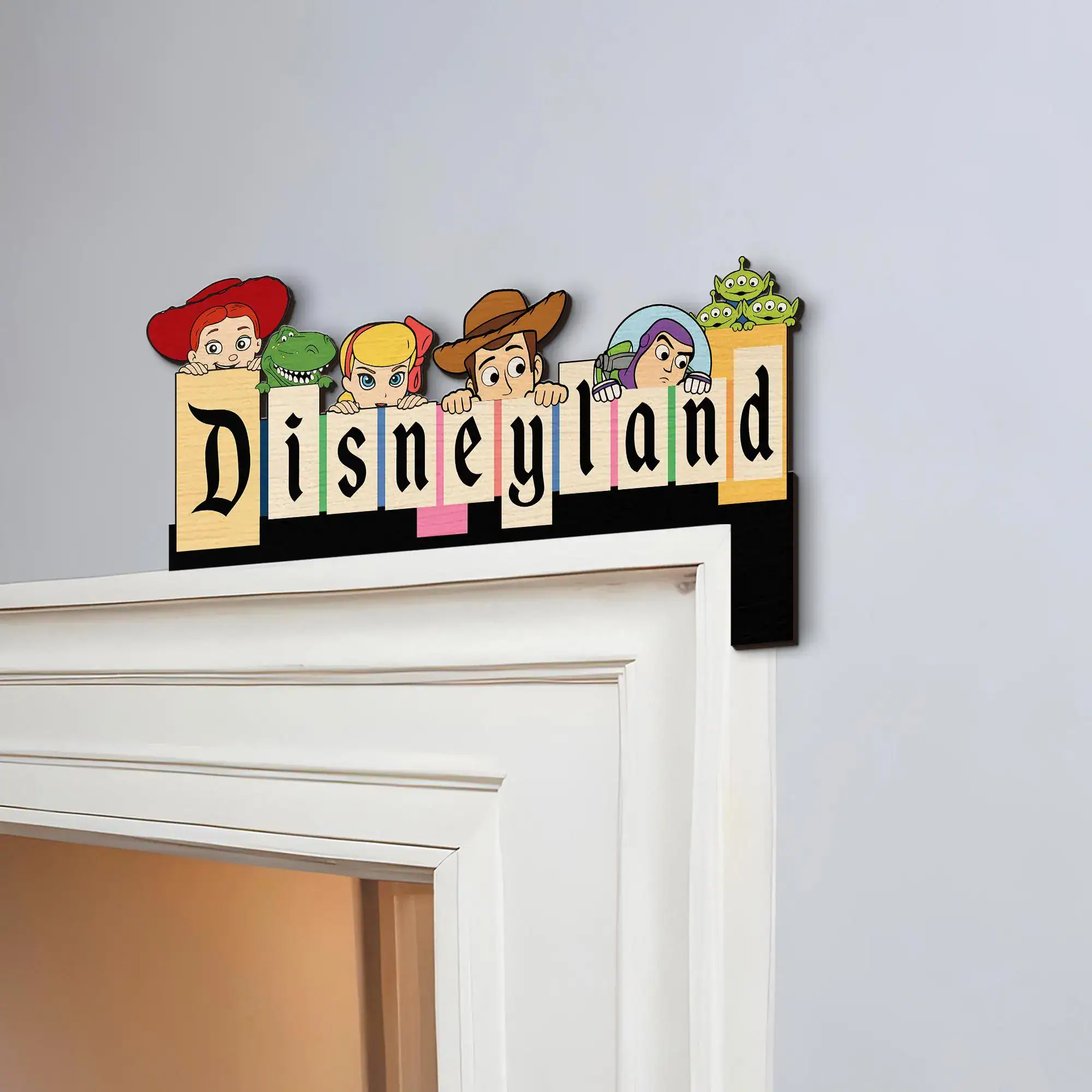 Disney Toy Story Wooden Corner Sign, Kids Door Topper, Pixar Nursery Decor, Woody Buzz Room Wall Art, Custom Personalized Gift - Image 3